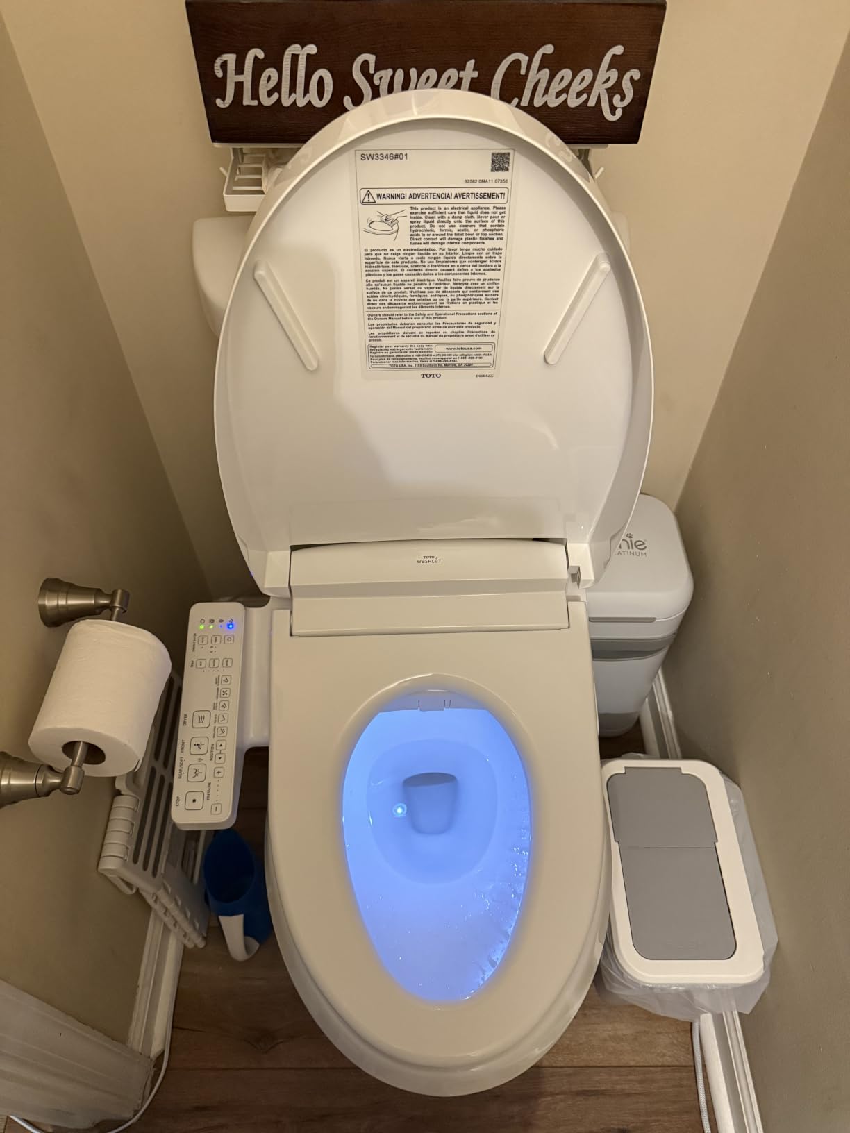 TOTO® WASHLET® S2 Electronic Bidet Toilet Seat with Instantaneous Water Heating, PREMIST and EWATER+ Wand Cleaning, Elongated, Cotton White - SW3346#01 customer photo 2