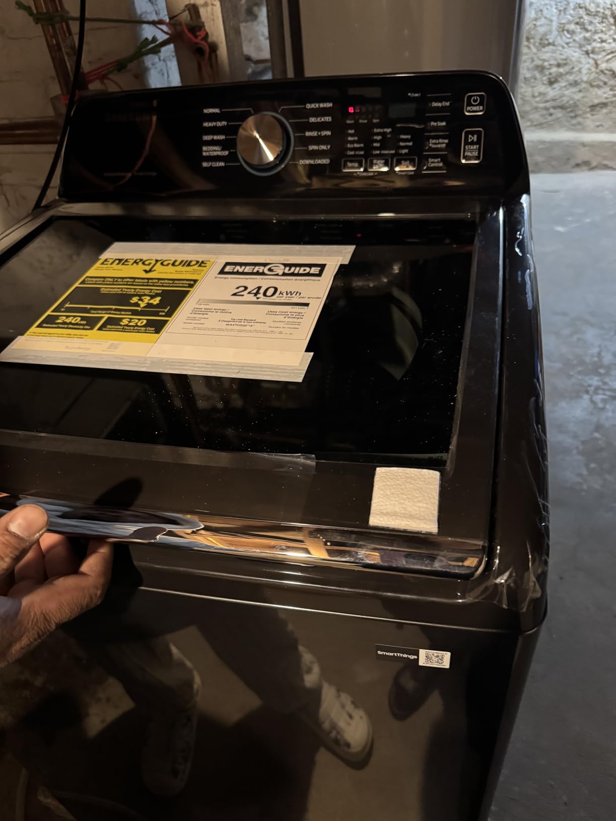 Samsung Smart 4.7 Cu Ft Top Load Washer & 7.4 Cu Ft Electric Dryer, Sensor Stops Overdrying, Low Vibration Quiet Wash customer photo 1