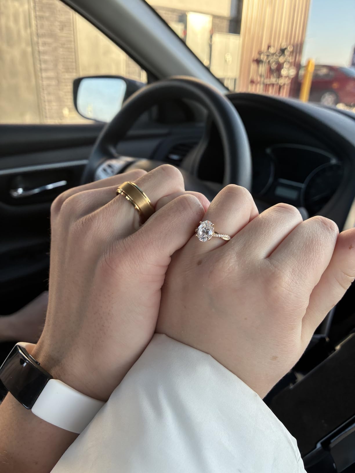 Jstyle 8MM Tungsten Wedding Band Ring Black/Silver/Gold Rings Size 6-14 | Matte Surface Durable Tungsten Wedding Engagement Promise Ring Jewelry Gift Comfort Fit for Him customer photo 2