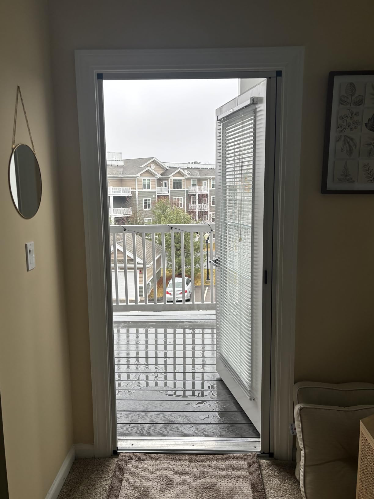 ROOMNEST No-Drilling Retractable Screen Door, Folding Door with Aluminum Frame and Durable Mesh, Keeps Bugs Out, for Single or Double Door Customize Size(Brown customer photo 1