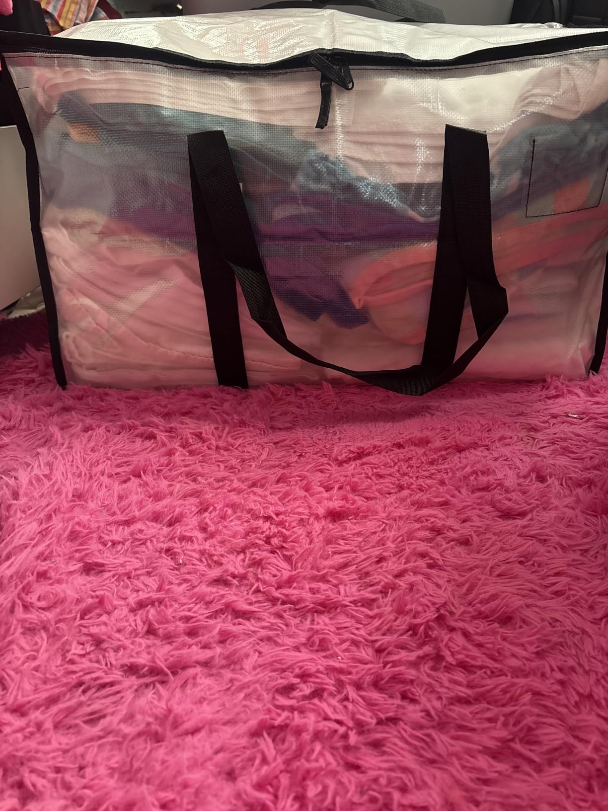 8 Pack Extra Large Clothes Storage Bins with Lids, Moving Bags, Clear customer photo 1