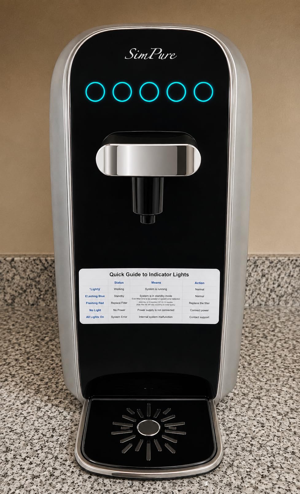SimPure Y7T-A Countertop Reverse Osmosis Water Filter, 5 Stage Mineral RO | NSF/ANSI 58 Certified Water Filtration System, RO Water Purifier, No Installation, 4: 1 Pure to Drain, pH+ Balanced ALK Taste customer photo 1