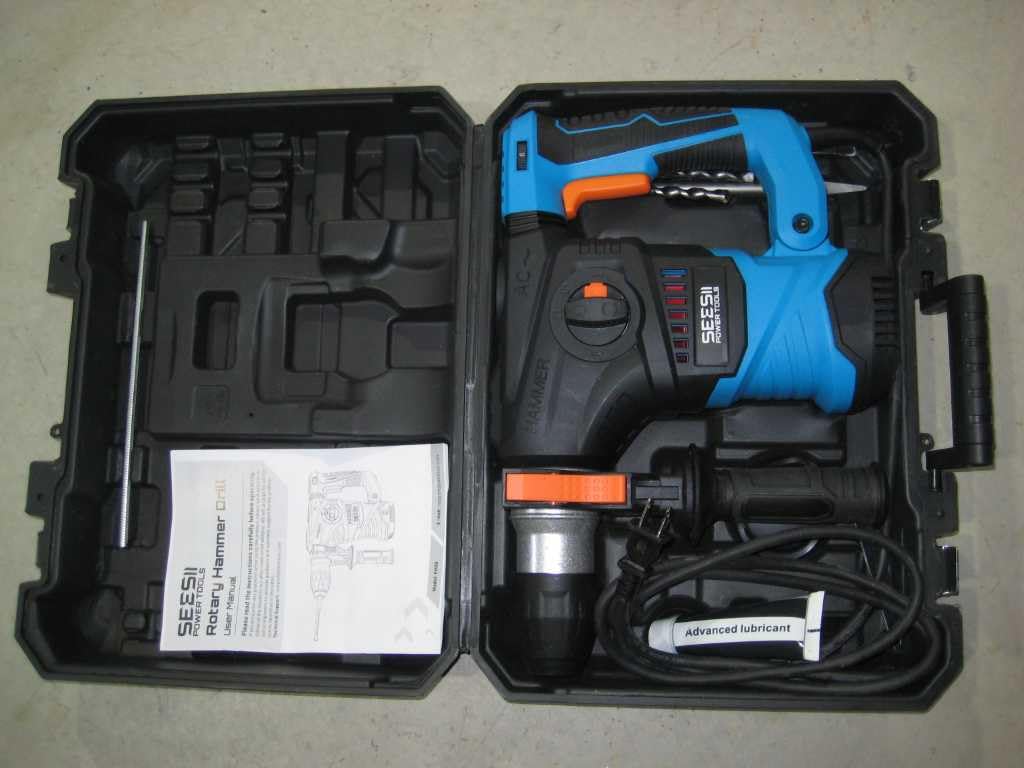 Seesii 13 Amp SDS-Plus Rotary Hammer Drill for Concrete, 6J, 4 Functions | 1-1/4