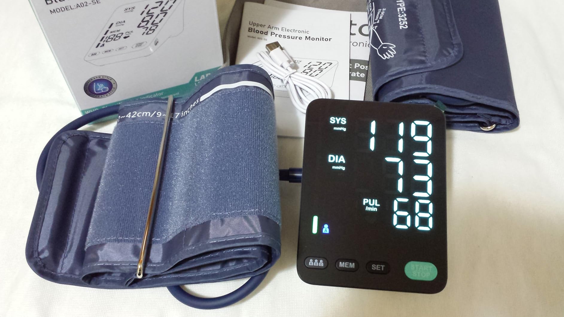 Automatic Upper Arm Blood Pressure Monitor, 3*199 Sets Memory, White | Dual Cuffs (9-17in&13-21in), Large LED Backlit Display, USB-C/4 AAA, Fast 35s reading, Home Use, one-touch, accurate readings customer photo 2