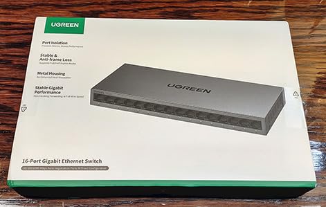 UGREEN 16 Port Gigabit Switch, Plug & Play Network Hub, Standard/VLAN Mode | Unmanaged Ethernet Splitter for Office & Business, Metal Fanless Desktop & Wall Mount Hub for NAS, PC, Printer, Router customer photo 1
