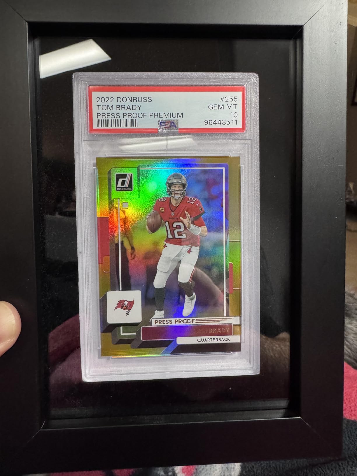 Graded Card Display Frame, Compatible with PSA, CGC, TAG Slabs, Solid Wood | Single Card Display, Black Velvet EVA Insert, Wall Mount or Desktop, 8.1 x 5.9 in customer photo 2