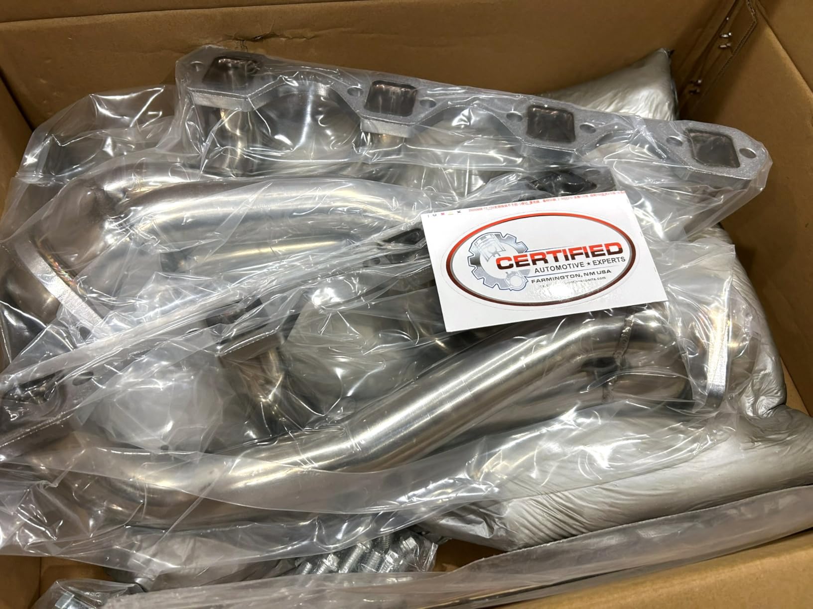 Polished 304 Stainless Steel Shorty Headers For 1979-1993 Ford Mustang 5.0L | Kit Includes Upgraded Copper Gaskets & Header Bolts 302 V8 Fox Body Mustang GT LX Direct Bolt-On Exhaust Headers 3/8