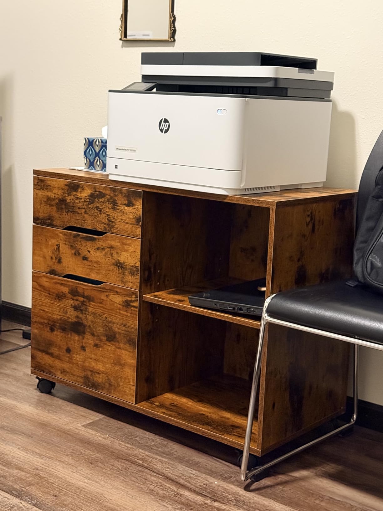 DUMOS File Cabinet with 3 Drawers, Wood Under Desk Storage Printer Stand customer photo 2