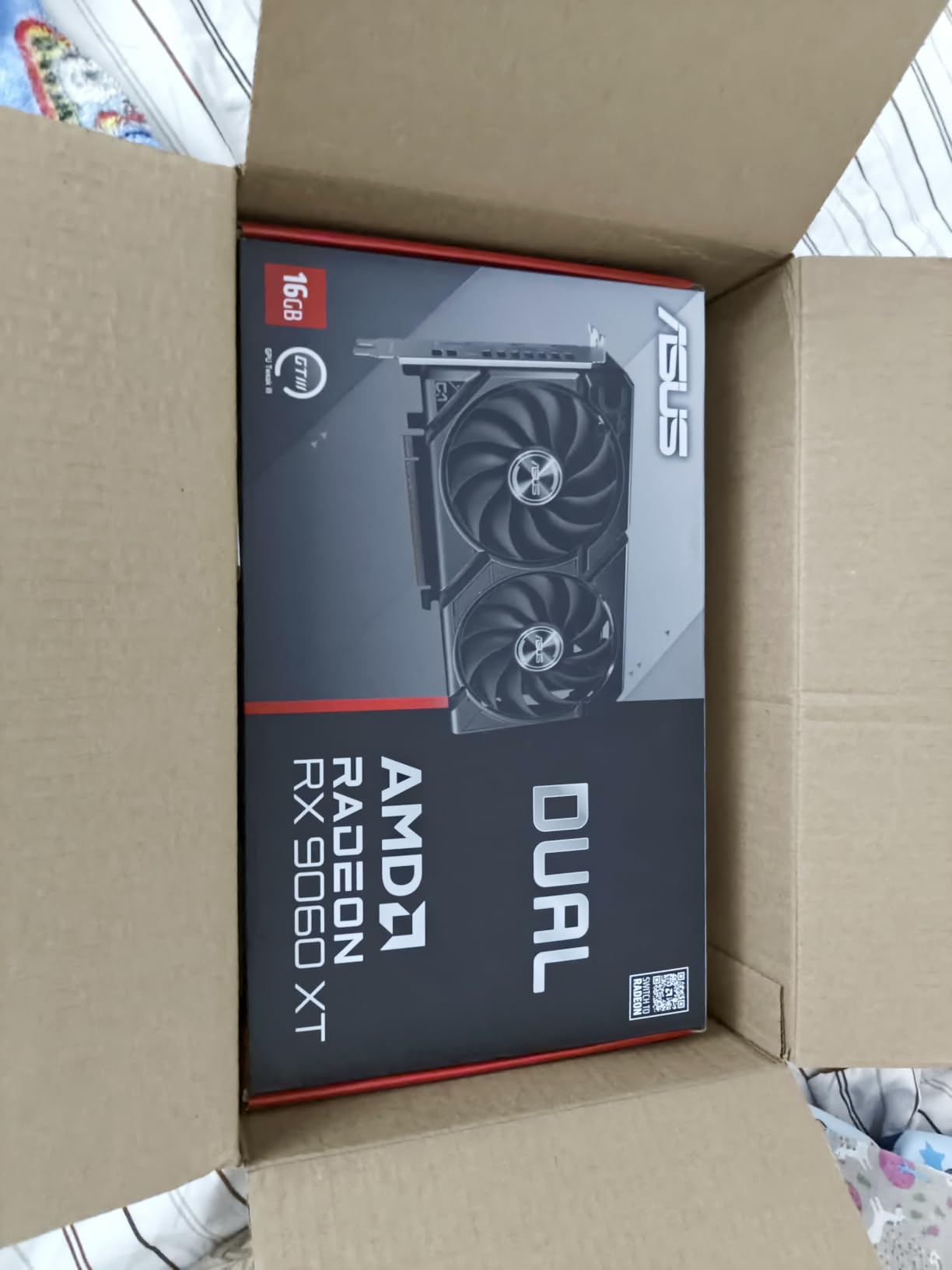 ASUS Dual Radeon RX 9060 XT 16GB GDDR6 Graphics Card, AMD, for Desktop (PCIe 5.0, HDMI 2.1b, DisplayPort 2.1a, 2.5-Slot, Axial-tech Fan, 0dB Technology, and More) customer photo 2