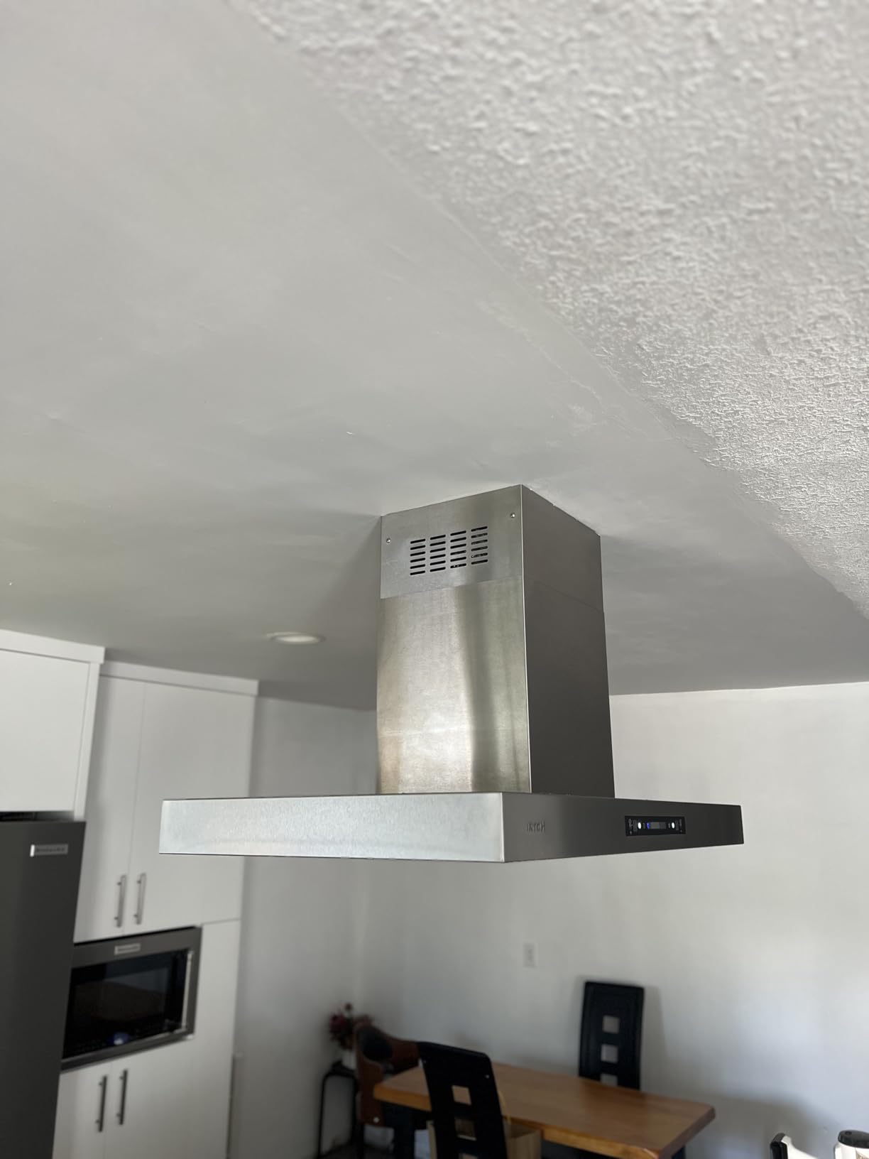 VIKIO HOME Island Range Hood 1200 CFM, 30 Inch Stainless Steel Ducted Island Mount Range Hood, Gesture Sensing & Touch Control, 3-Speed Fan, Dual-Sided Control, Low Noise, 4 LED Lights customer photo 1
