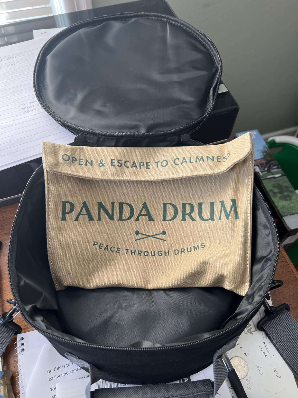 Panda Drum Plus (Sandstone) | Steel Tongue Drum | 11 Inch | Calming Handpan | with Music Book, Mallets, Carrying Bag & Finger Picks | 432 Hz Rain Drum | Calming Musical Instrument for Adults customer photo 1
