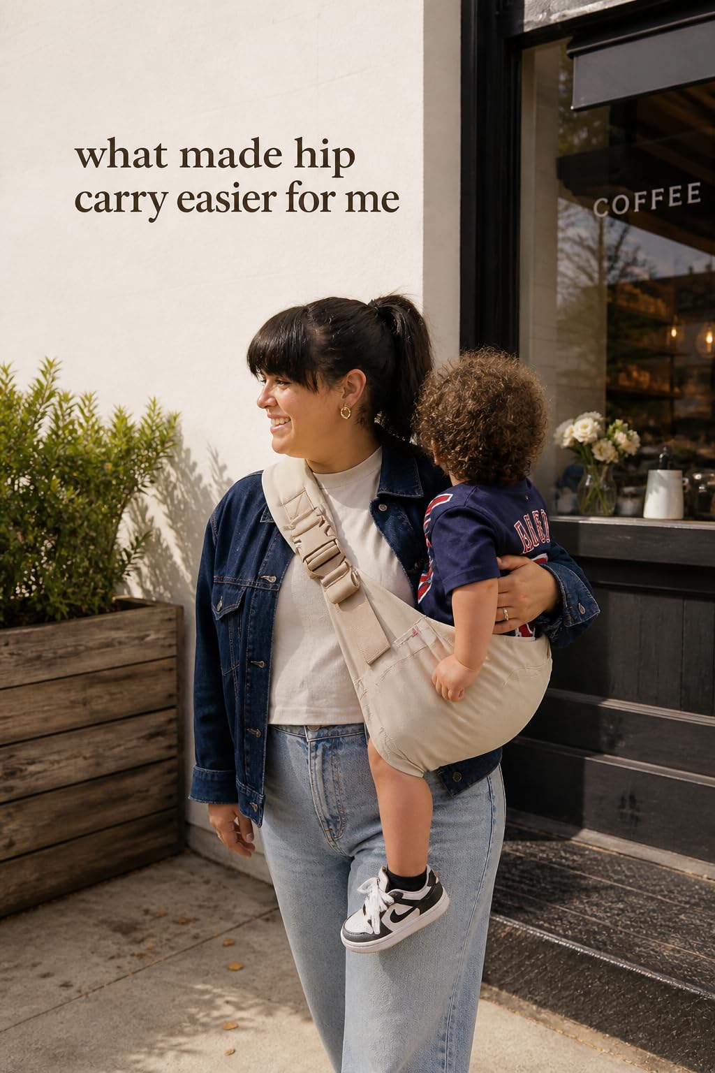 Ergobaby Upsie Sling Baby Carrier for Babies and Toddlers 6-48 Months | 2-Position Ergonomic Baby Carrier with Front Storage Pocket, Hip-Healthy Positioning, Fits 17-45 lbs, Natural Beige customer photo 2