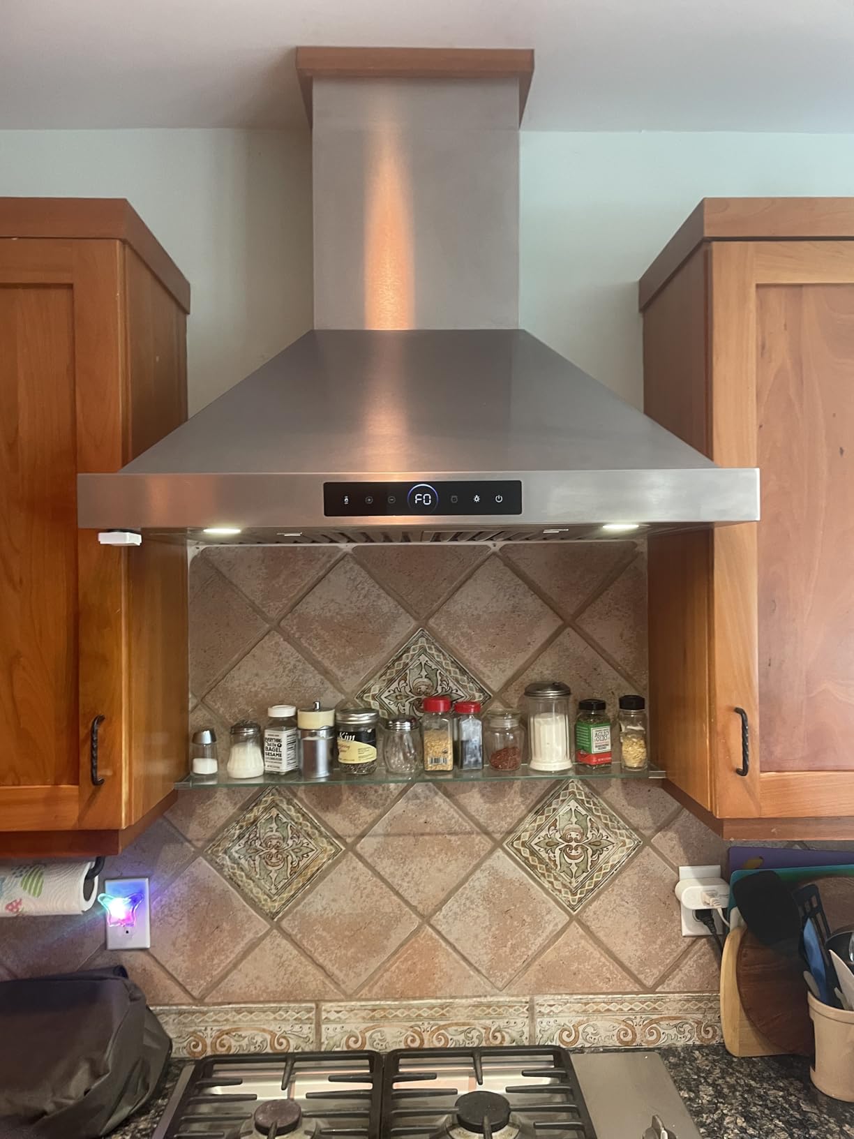 36 inch Island Range Hood 1200 CFM Stainless Steel Ceiling Mount Vent Hoods, 4-Speed Gesture Sensing & Touch Control, Ducted/Ductless, 4 LED Lights, Timer, Dishwasher-Safe Filters, for Kitchen Stove customer photo 1