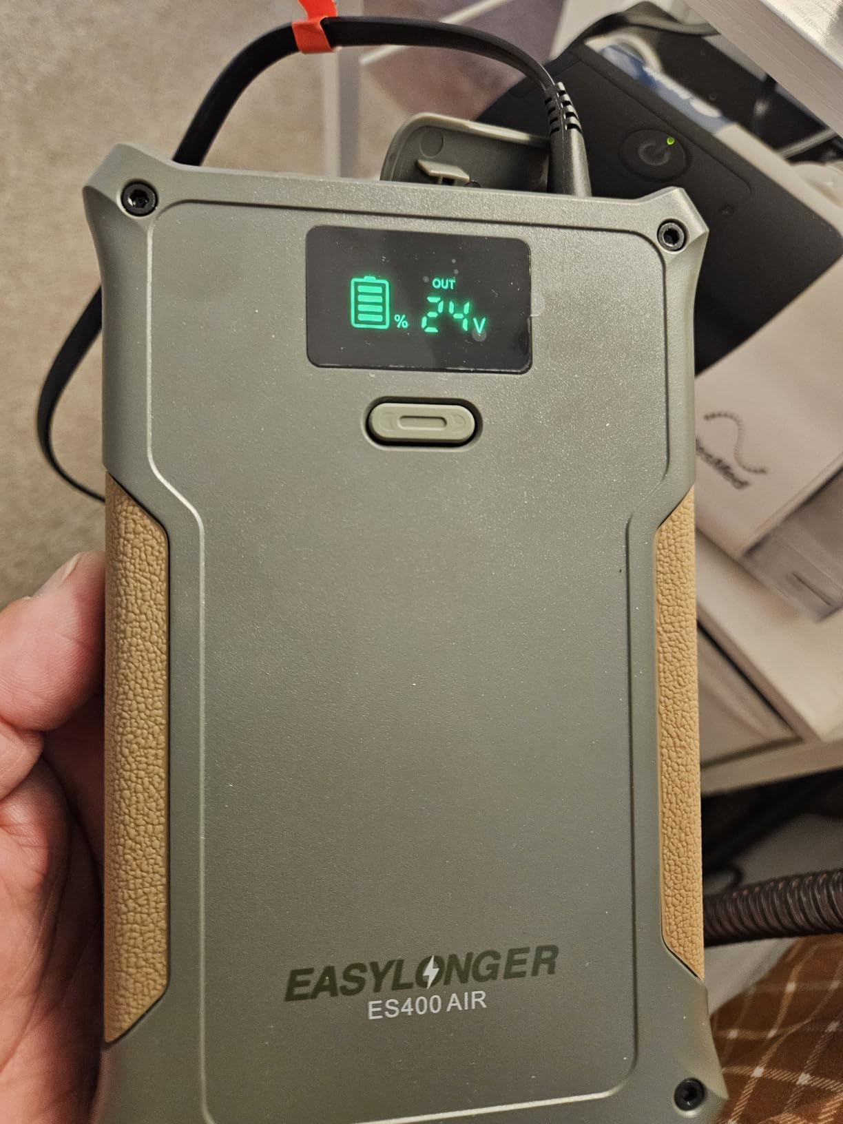 EASYLONGER CPAP Battery Backup ES400 AIR, 148Wh Lithium-Ion Battery Pack | 10 Hours CPAP Power, Cables Included, for S9, AirSense 11/10, AirMini, DreamStation /2, Camping, RV & Emergency Blackout Use customer photo 1