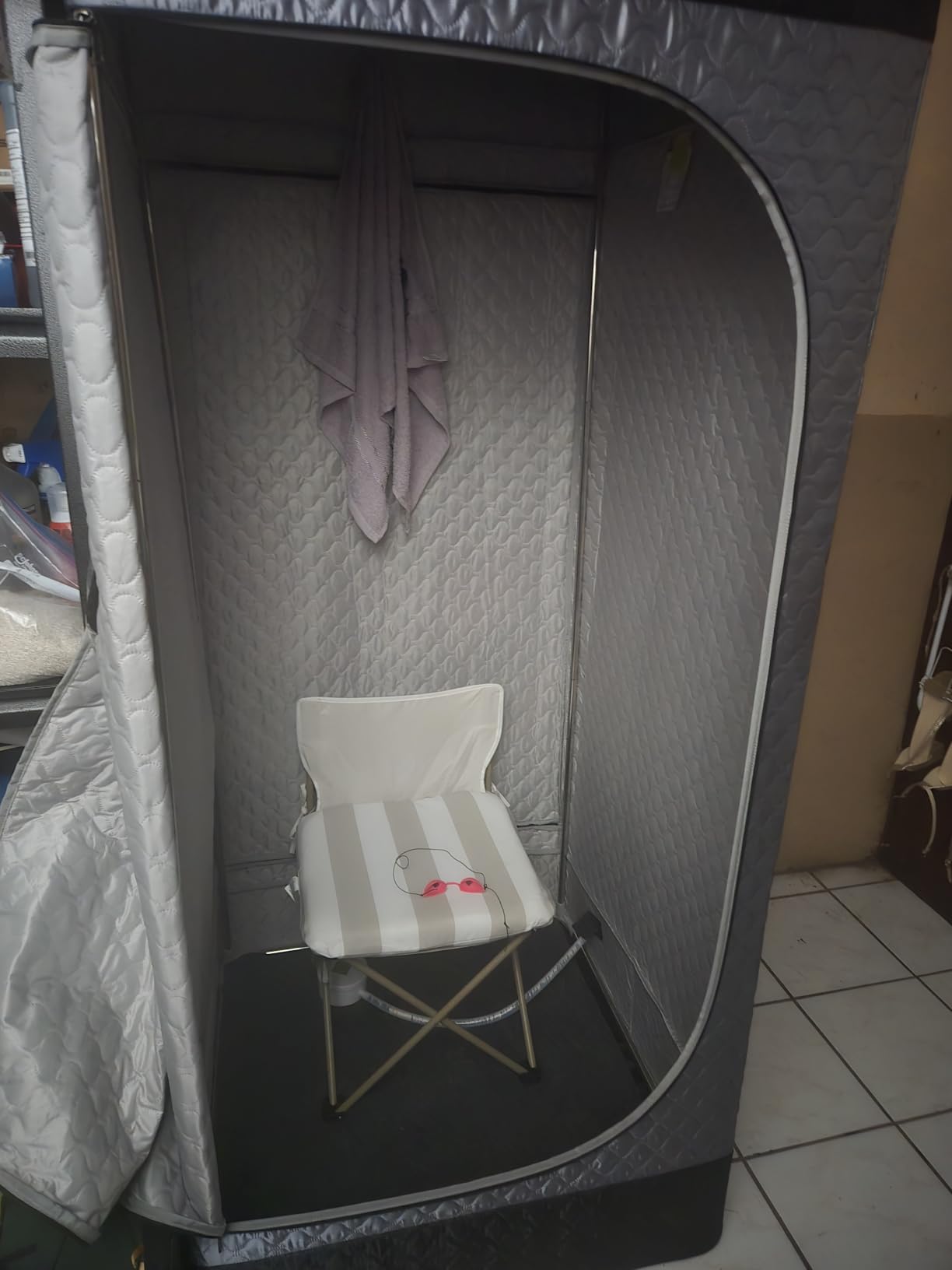 Portable Infrared Sauna Box for Home, Steam Sauna Tent with 660nm & 850nm Red Light Therapy, 3L 1200W Steamer, Oversized Folding Chair, 9 Heat Levels & 99-Min Timer for Home Spa Relaxation | Premium Steam Red Light Therapy Home Spa Full-Body Relaxation Dual Wellness customer photo 1