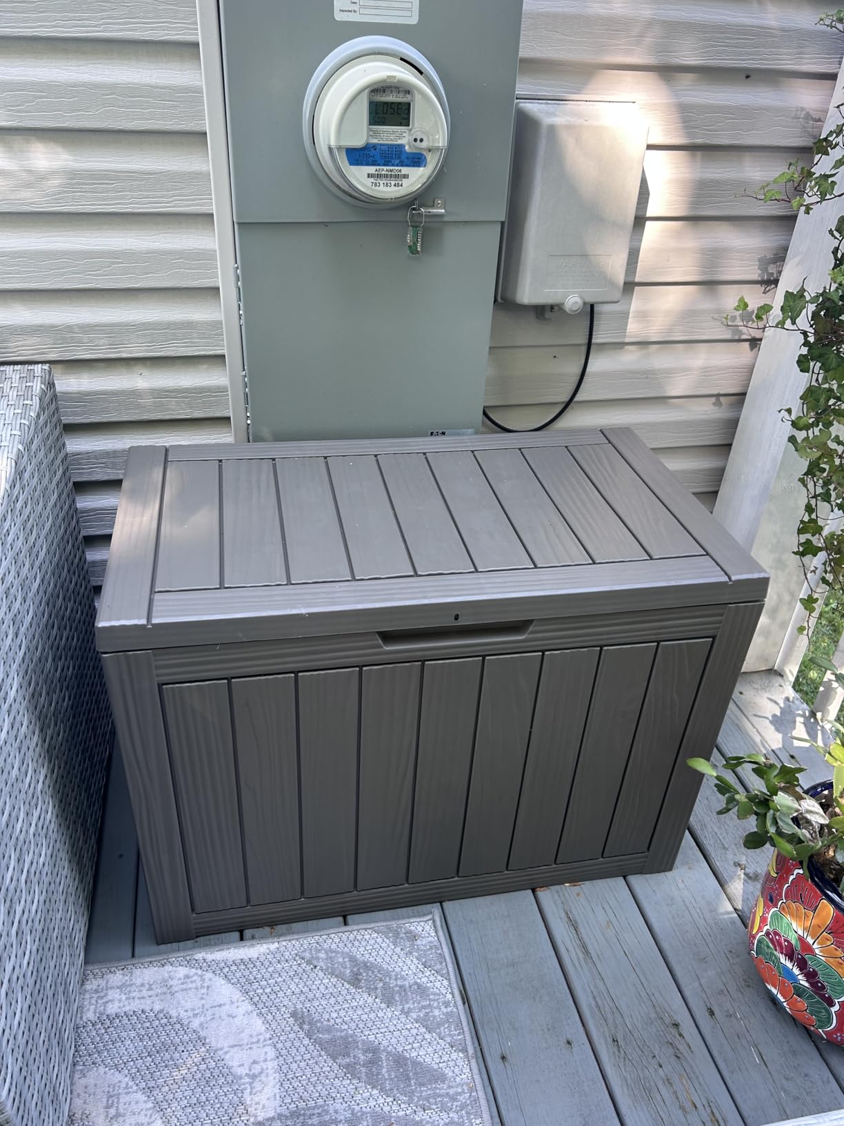 LubanNese Outdoor Storage Box, Waterproof Deck Box, Outdoor Patio Storage Bin, Weatherproof (Black, 75 Gallon) customer photo 1
