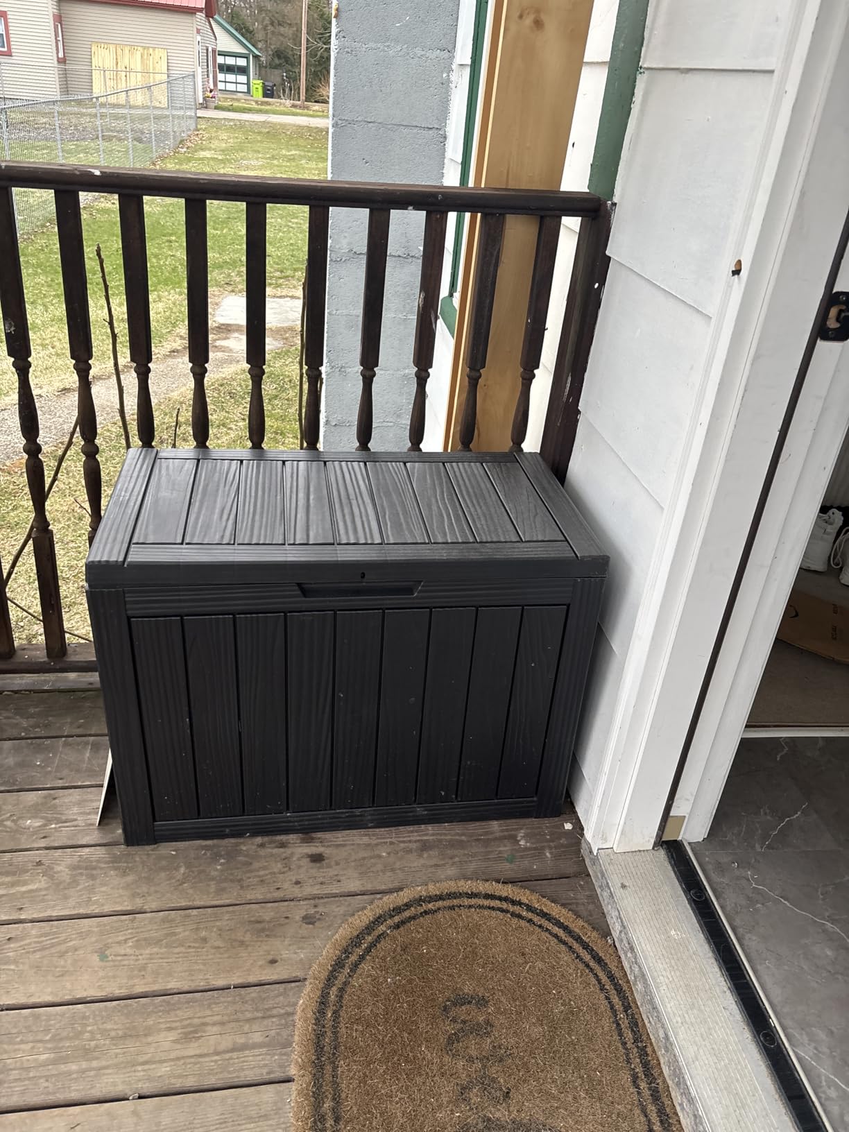 LubanNese Outdoor Storage Box, Waterproof Deck Box, Outdoor Patio Storage Bin, Weatherproof (Black, 75 Gallon) customer photo 2