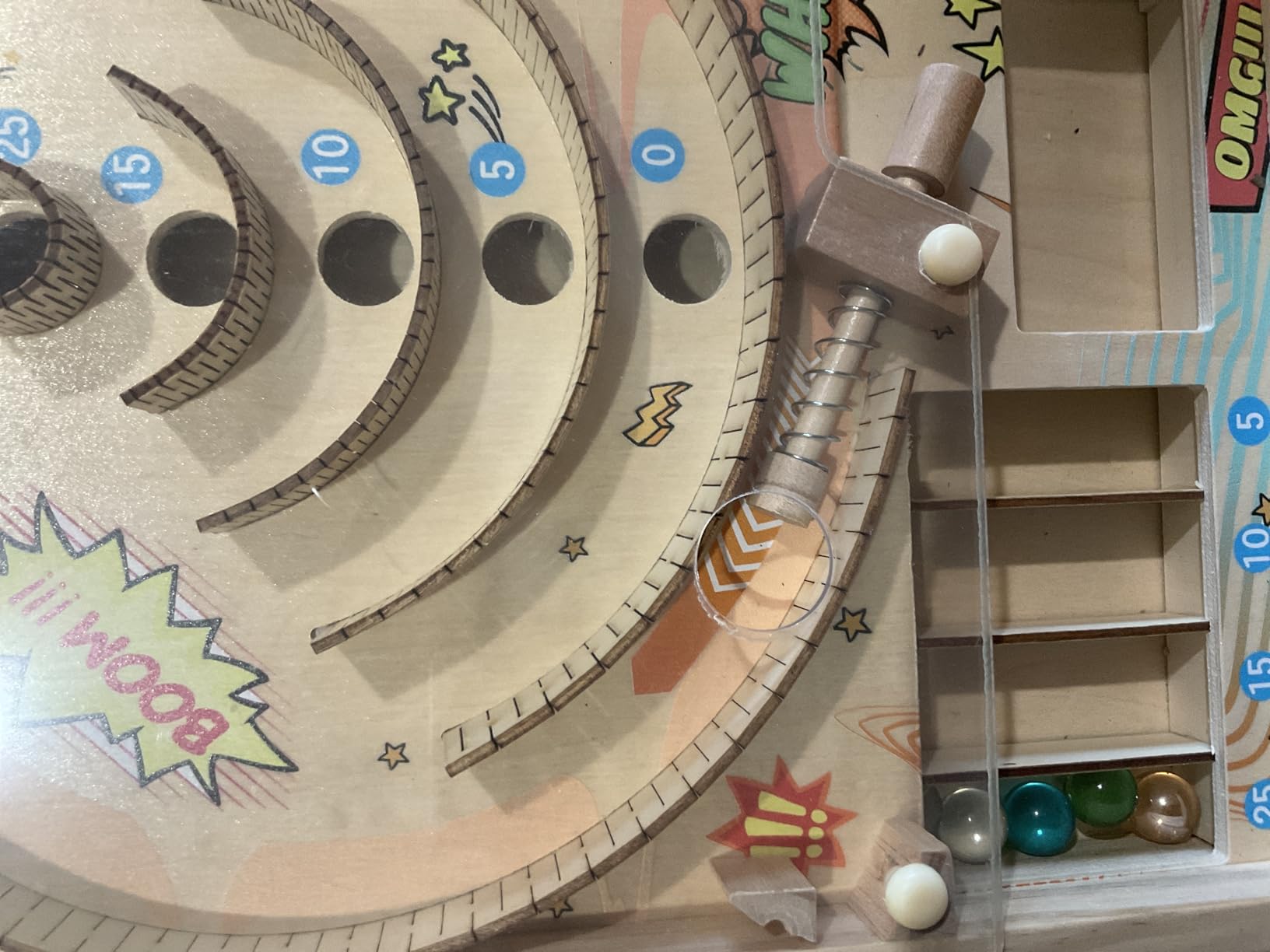 Pinball Machine Skee Ball Marble Run Game for Kids Ages 6-12 | Interactive tabletop game combining pinball, skee ball, and marble run for kids and family party fun customer photo 2