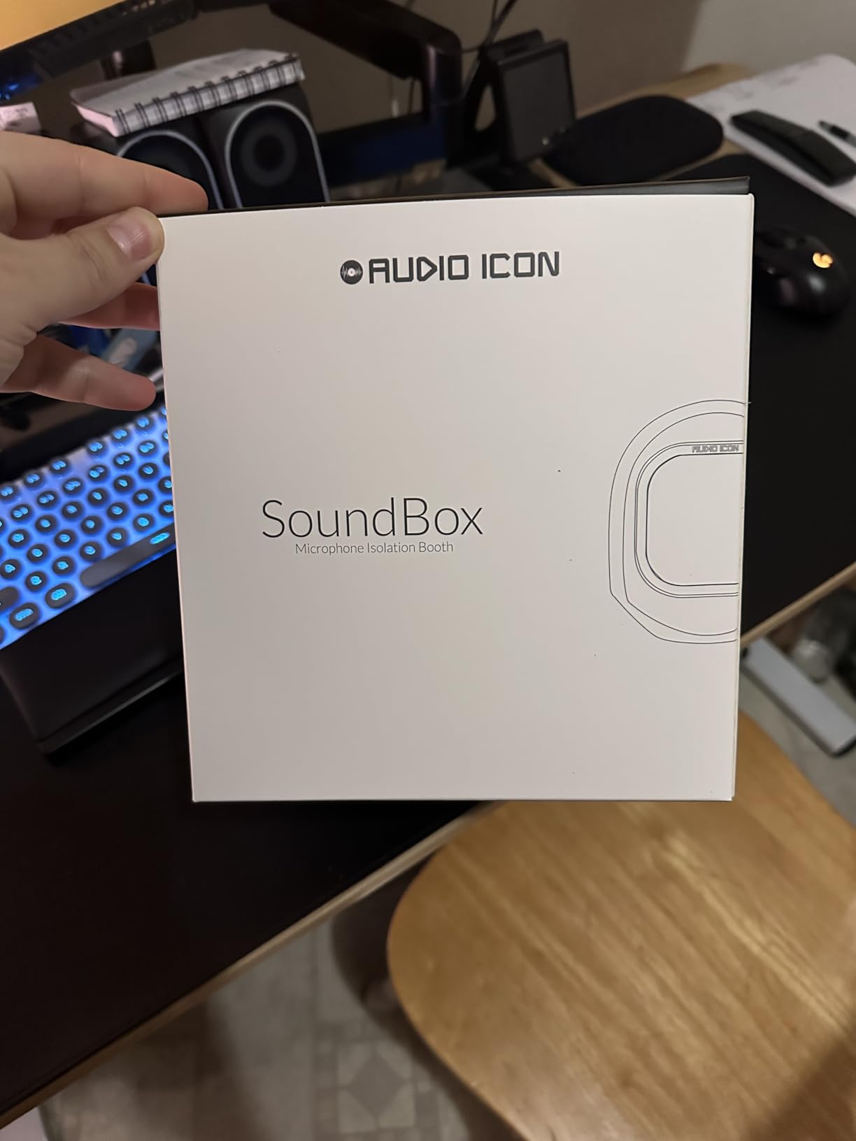 Soundbox Vocal Recording Isolation Booth | Portable Microphone Shield, Pop Filter for Studio-Quality Sound for Singing, Podcasting, Acoustic High-Density Foam Ball, Mic Soundproof Box (Fire Red) customer photo 1