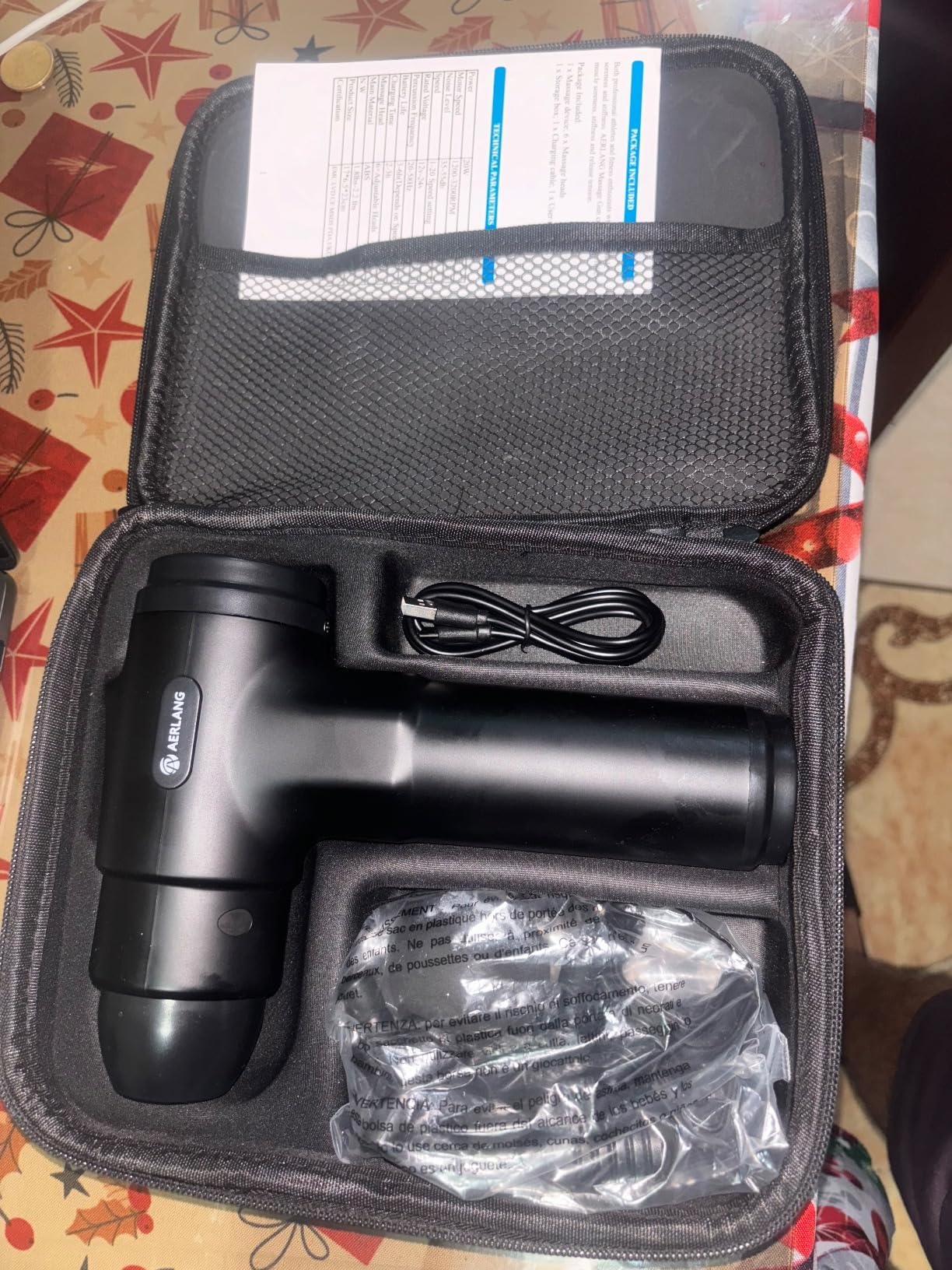 AERLANG Massage Gun with Heat Deep Tissue Back Massager Neck Massager for Pain Relief,Muscle Percussion Massage Gun, Birthday Gifts for Men Women Dad him Handheld Message Gun with 7Heads&Silent customer photo 2