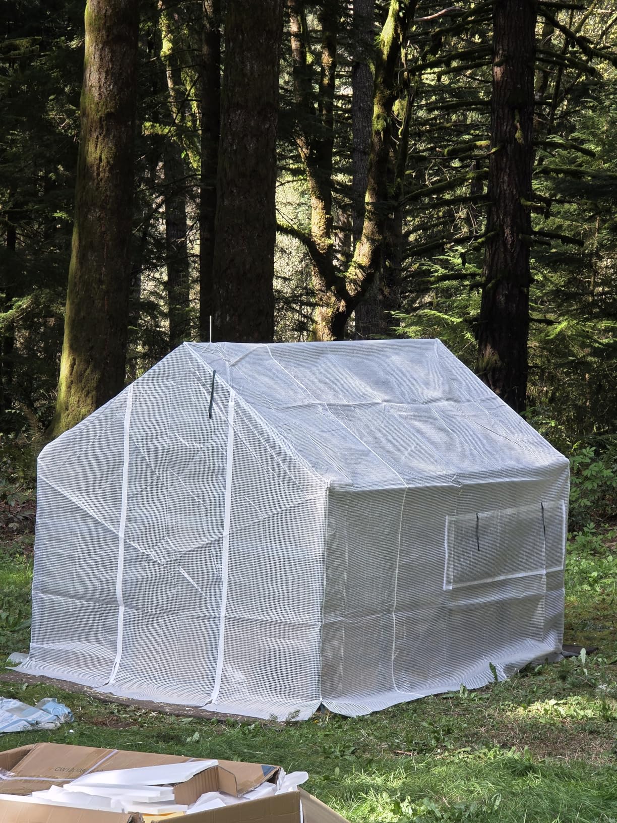 COZIWOW Chicken Coop with Full Waterproof Cover, 9' Extra Large Wooden Chicken House for 10-15 Chickens, 4 Nesting Boxes, Roosting Bars, Outdoor Walk-in Poultry Run for Backyard, Farm, Modern Gray customer photo 2
