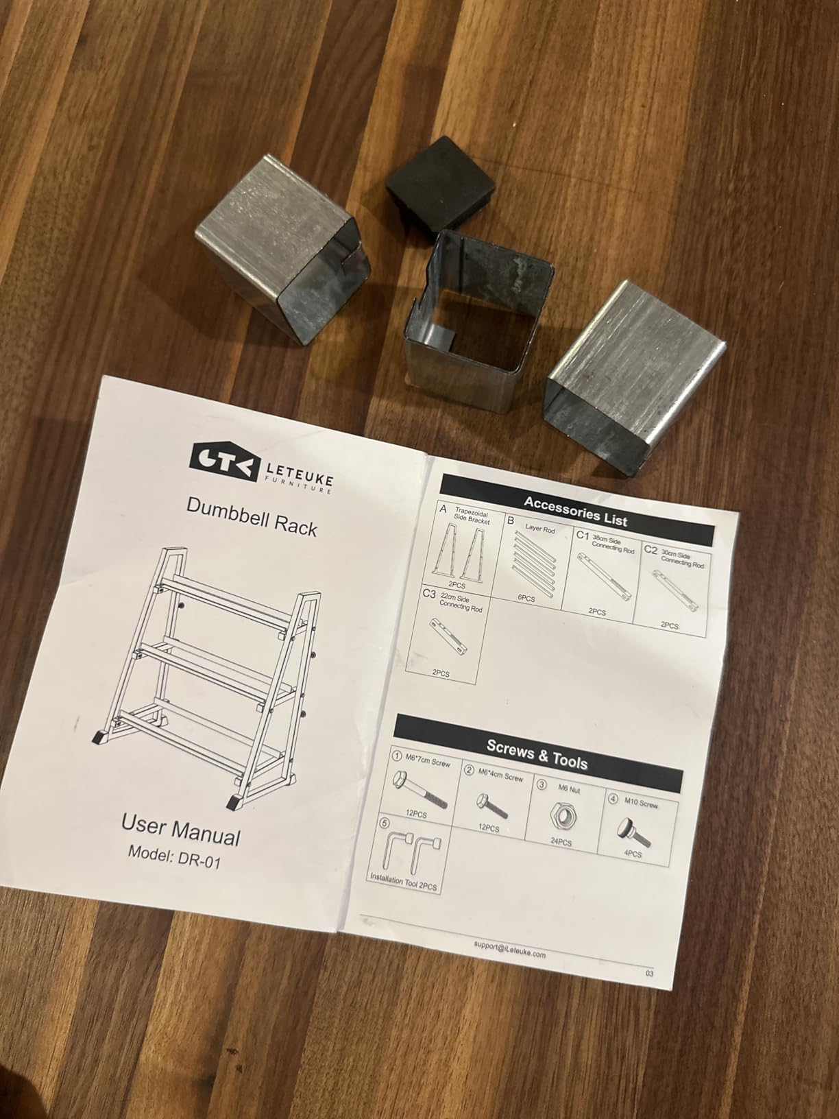 Leteuke 3 Tier Dumbbell Rack Stand Only, 1300LBS Heavy Duty | Trapezoidal Frame for Stability, Space-Saving Design; Fits Dumbbells, Kettlebells, Barbells for Home Gym customer photo 2