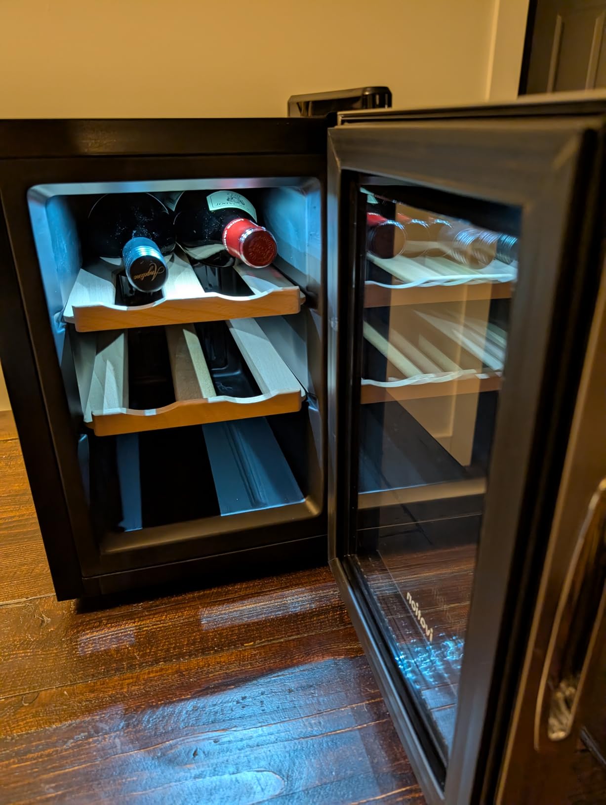 Ivation Premium 6 Bottle Horizontal Thermoelectric Wine Cooler/Chiller Counter Top Red & White Wine Cellar w/Digital Temperature, Freestanding Refrigerator Quiet Operation Fridge customer photo 2