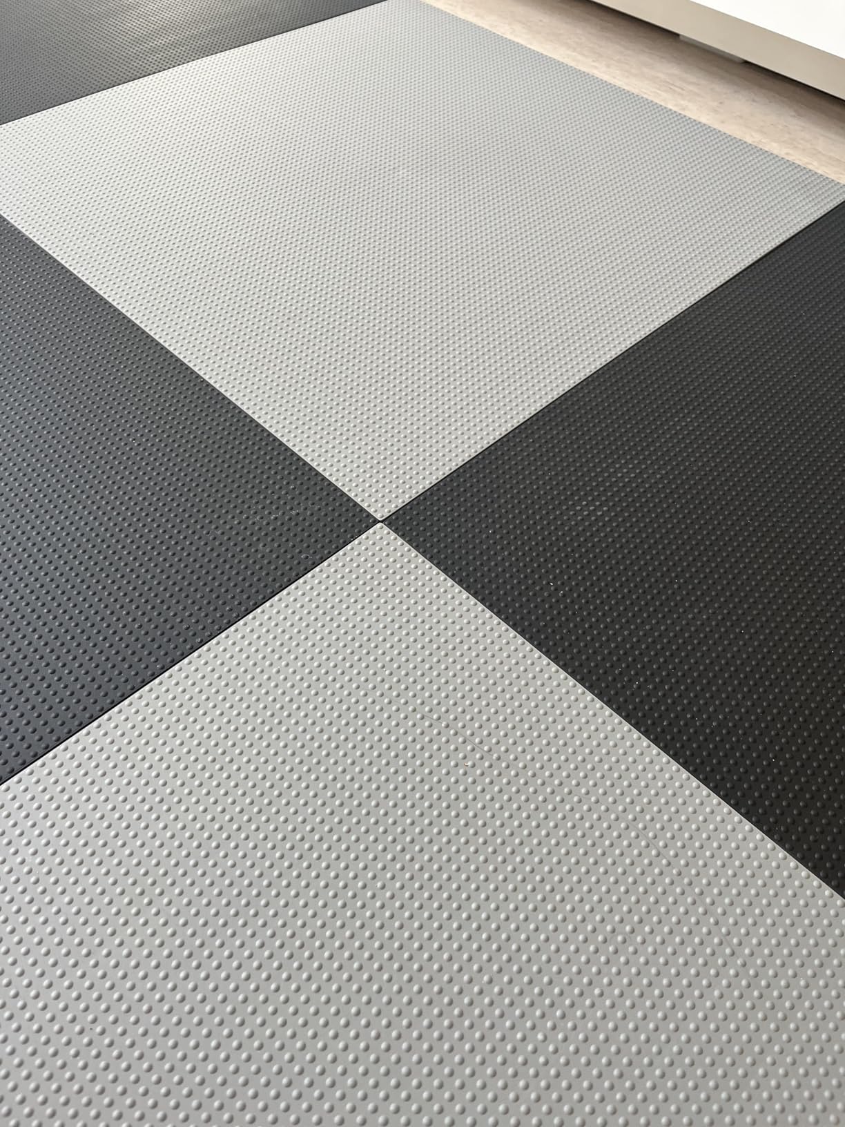 Baselayer Performance Series Interlocking Floor Tiles - Durable ½ in TPE (Rubber Like, NOT Foam, no Odor) - Gym Flooring for Weights & Heavy Equipment - Black, 15 SqFt (6 Pack) - Made in USA customer photo 1