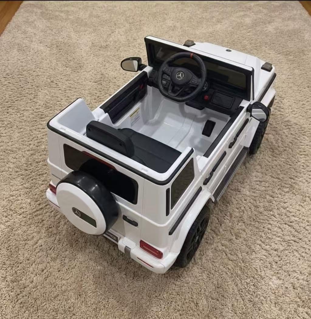 ELEMARA Licensed Mercedes-Benz AMG G63 Ride on Toys, Electric Car for Kids W/Parents Control, Electric Powered G Wagon Ride On Truck Toy, Bluetooth, LED Lights, White customer photo 1