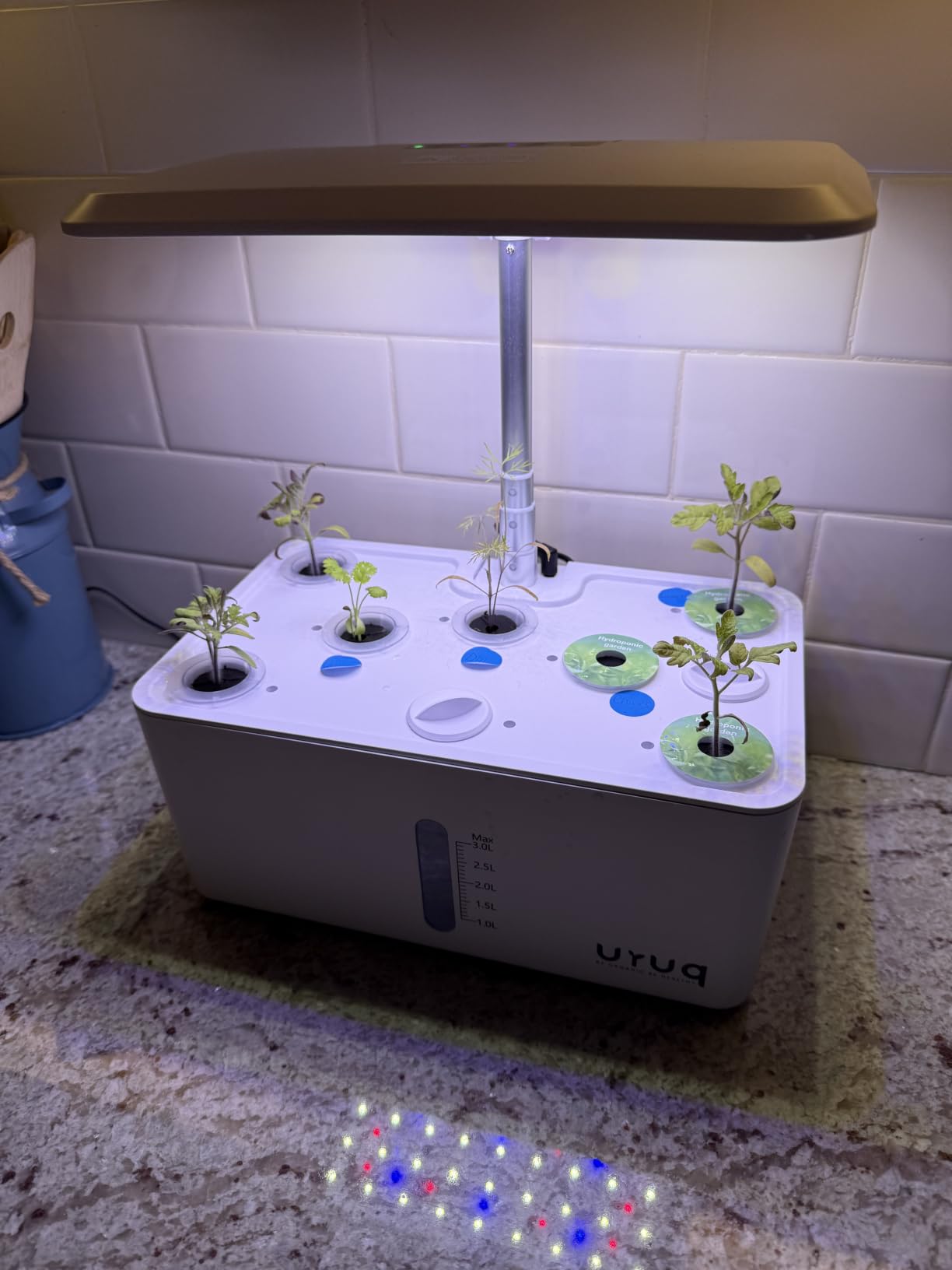 URUQ 8 Pods Hydroponics Growing System with LED Grow Light - Black customer photo 1