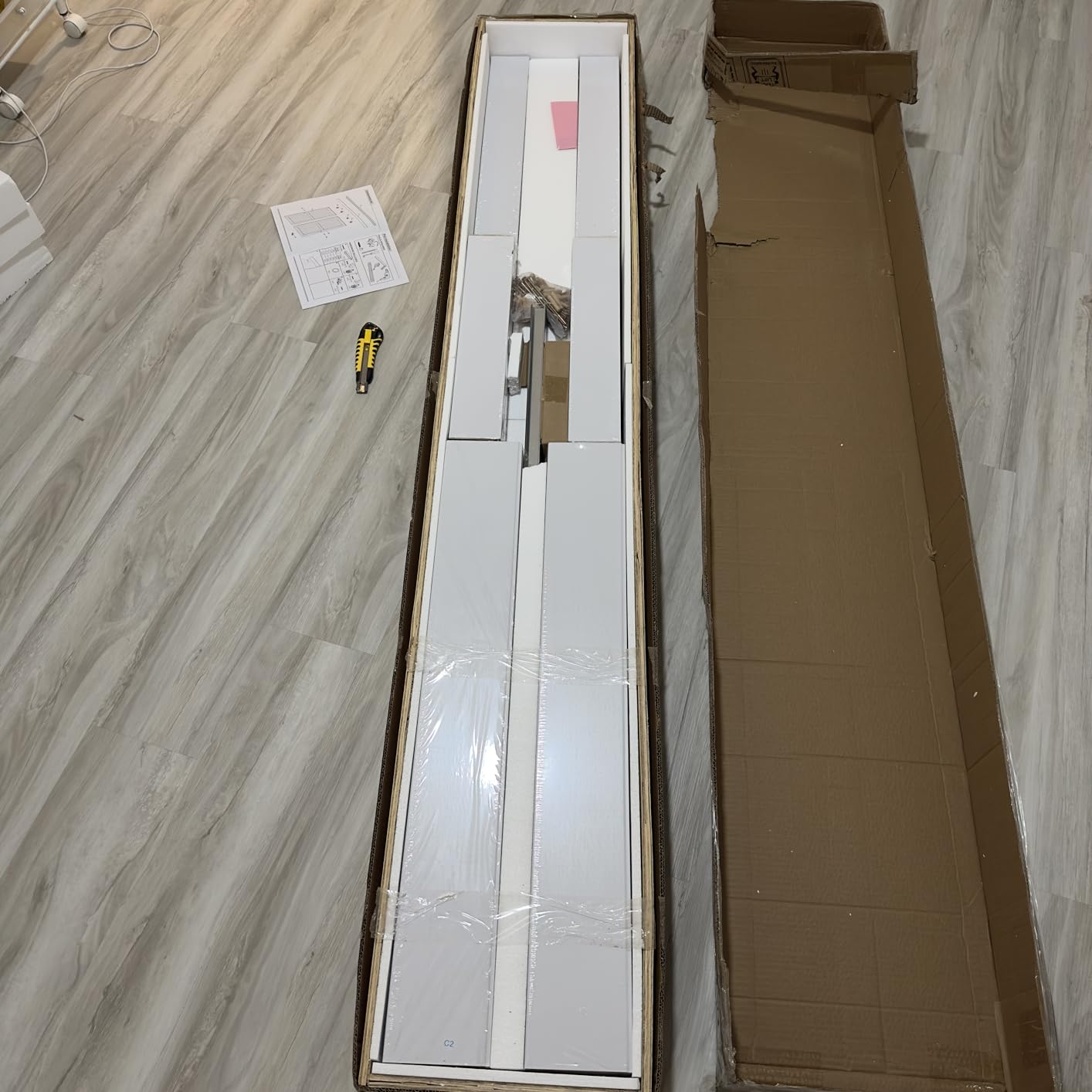 FREDBECK White Sliding Closet Door 48x80 (Double 25inch), Bypass Door H Frame with Hardware, for Bedroom, White, Assemble Required customer photo 2