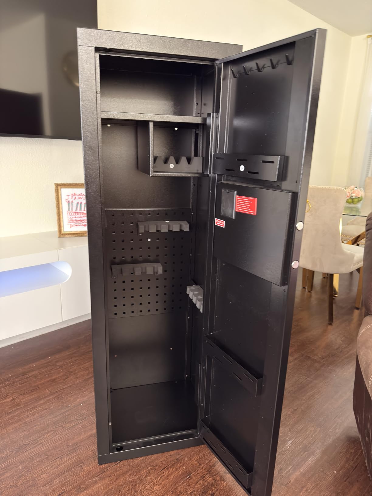 KAER Biometric Gun Safe Rifle,Gun Safes for Rifles and Pistols Holds 14-15 Firearms with Adjustable Racks & Pistol Storage,Fingerprint Keypad Lock Gun Cabinet for Home & Hunting for Enthusiasts customer photo 2