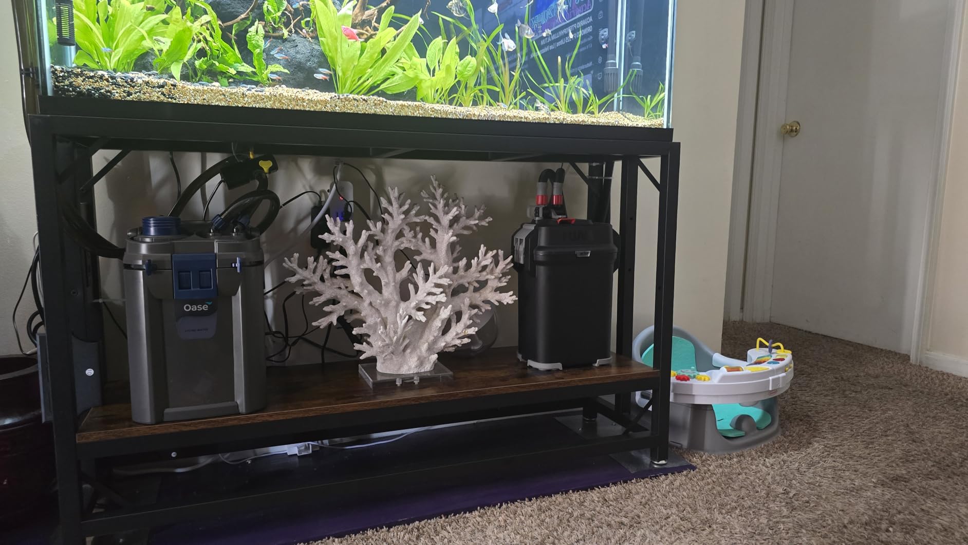 METYERRY 55 Gallon Fish Tank Stand with Power Outlet,Adjustable Shelf | 860 LBS Heavy Duty Metal Frame, Fits Fish Tanks Reptile Tanks and Turtle Tanks, Water Resistant Board, Home Aquarium Setup customer photo 1