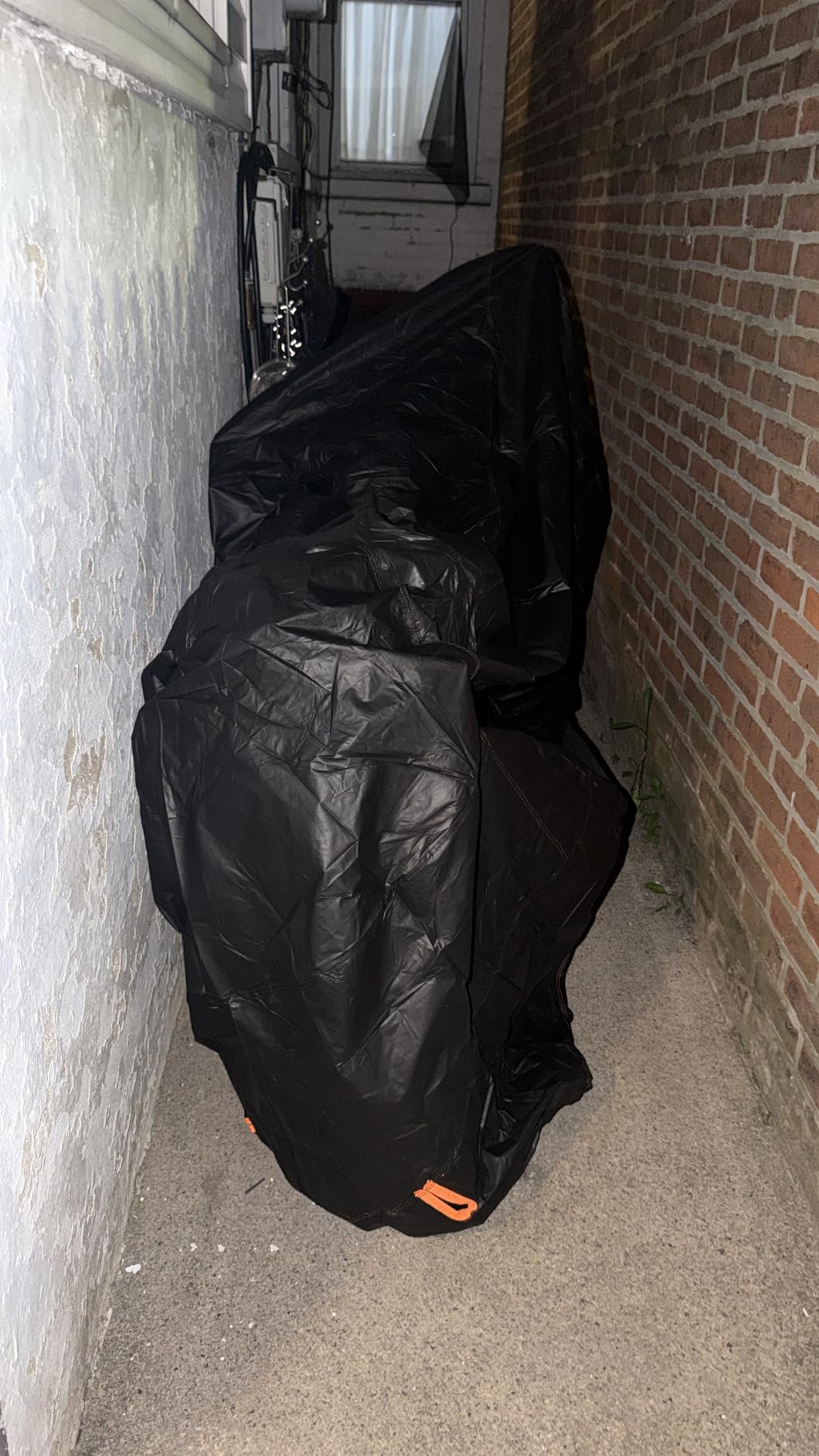 Enzeno Motorcycle Cover 210D Oxford Fabric Motorcycle Covers Waterproof Outdoor Windproof Dustproof Moped Cover with snap Fastener 245x105x125cm Motorcycle tarp Motorbike Cover Black customer photo 2