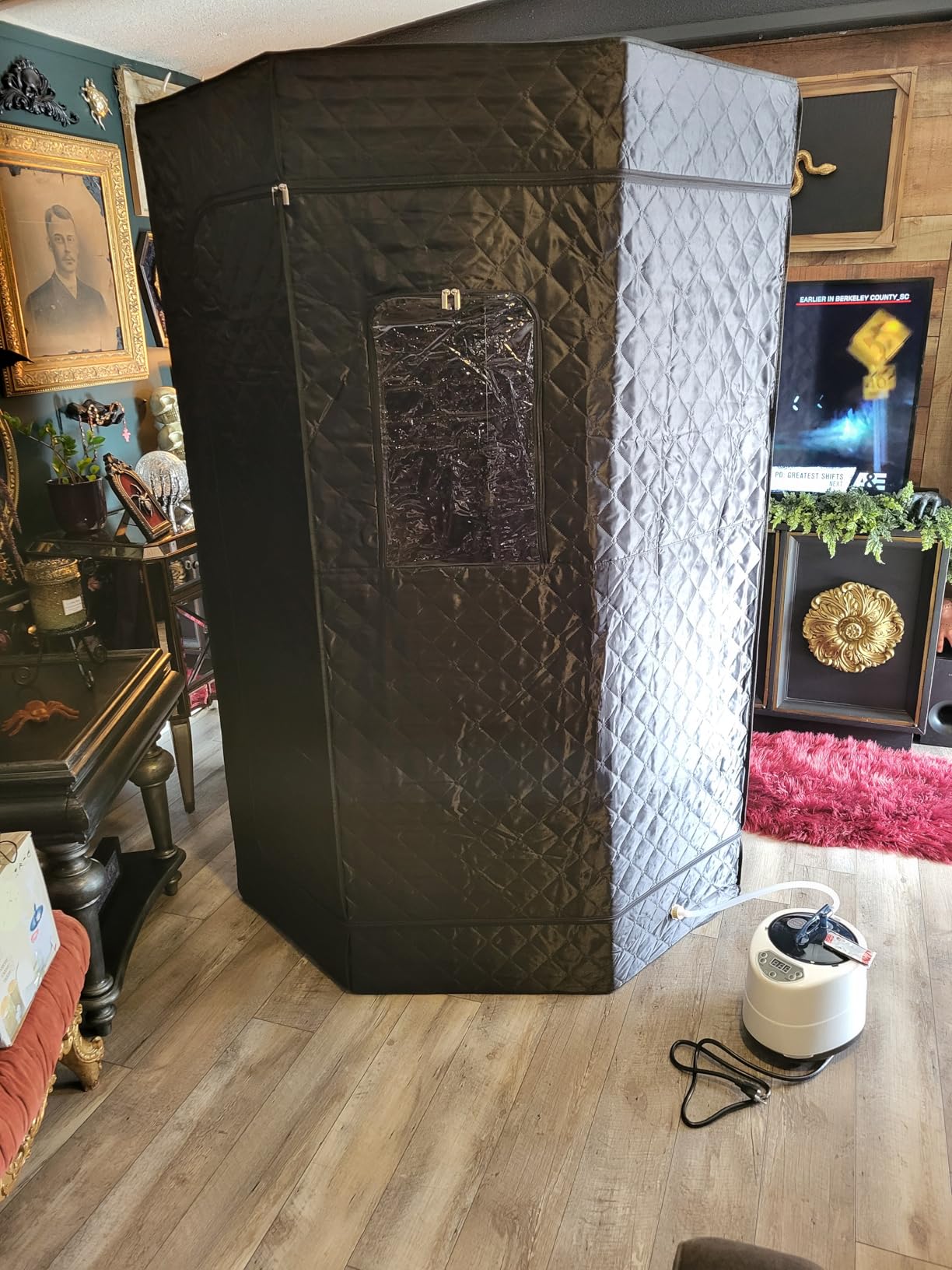 Portable Steam Sauna Tent for Home, Personal Full Body Sauna | Pop Up Indoor Sauna Box with Portable Chair & Remote Control | Home Spa, Relaxation, Detox | at-Home Portable Sauna customer photo 2