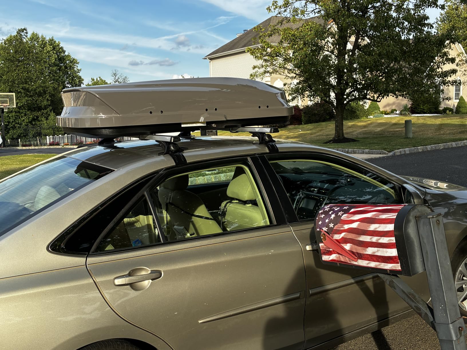 Roof Cargo Box, Dual-Side Opening Design, 14 Cubic Feet Capacity | Waterproof Hard-Shell Storage Box, Includes Straps and Spare Key, Ideal for Travel and Luggage Transport, Black (B62) customer photo 1