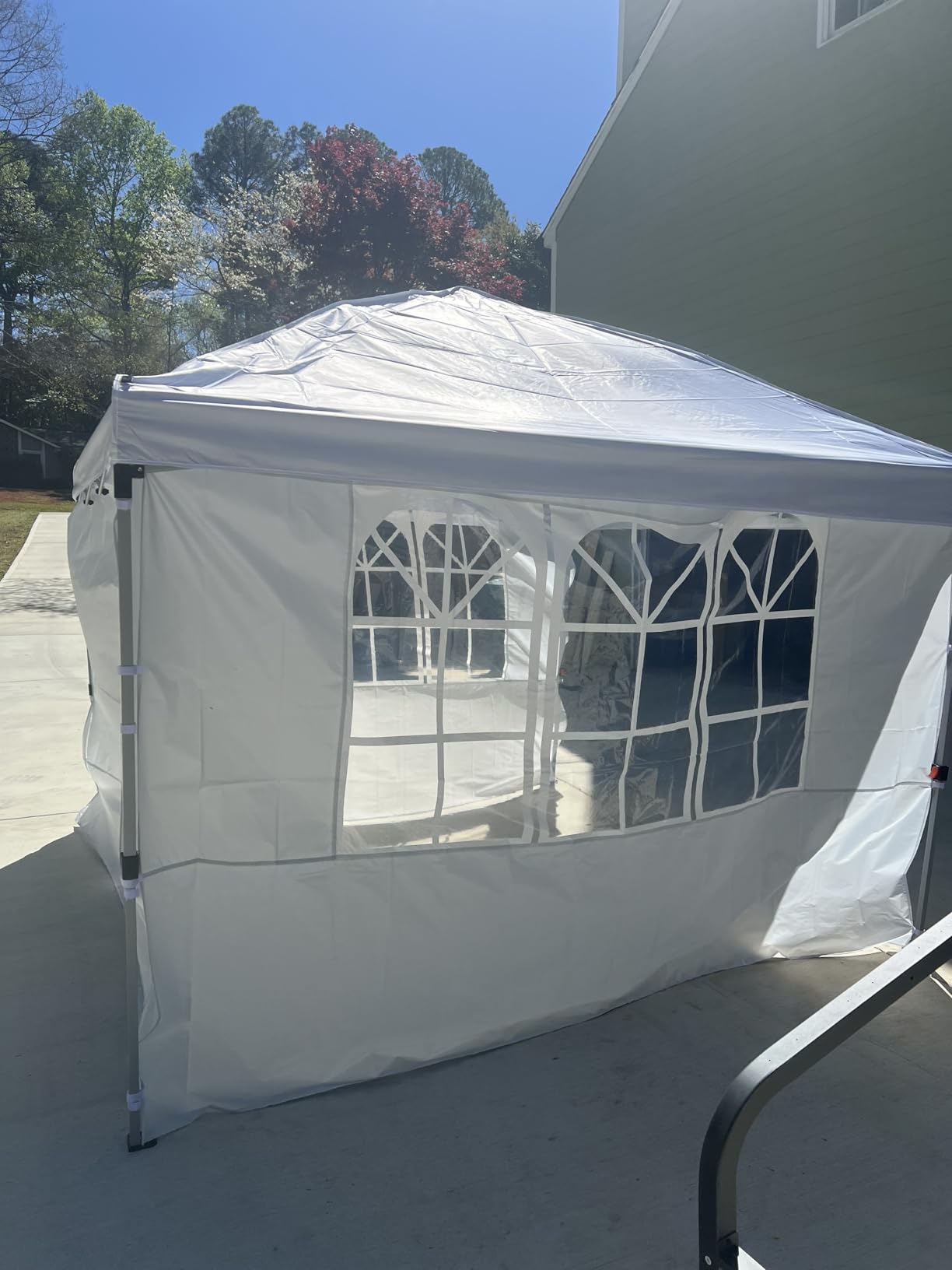 Raynesys Pop Up Canopy Tent with Sidewalls, 10x10ft 10 Person Party Tent One Push Setup, Portable Gazebo Outdoor Sun Shade for Events, Parties, Camping, Commercial, Silver Coated Top, White customer photo 2
