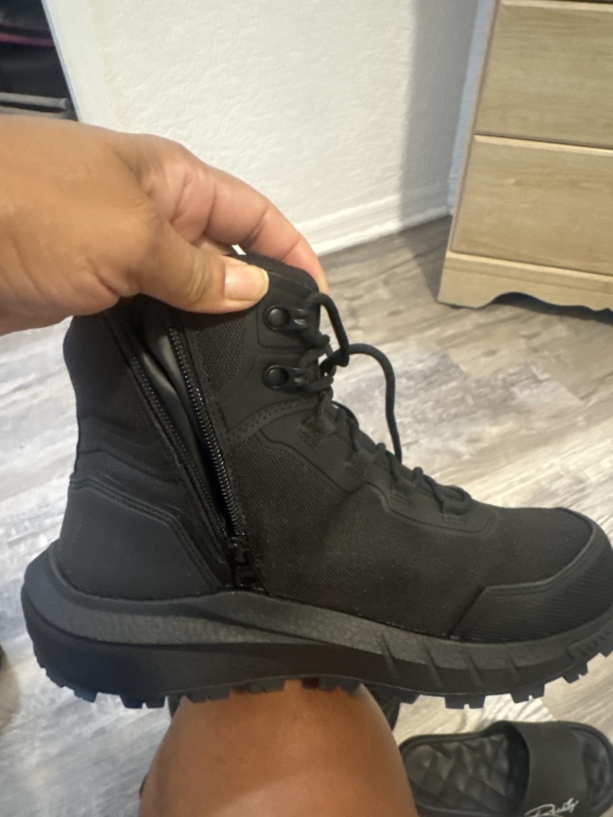 NORTIV 8 Men's Composite Toe Work Boots Slip Resistant | ASTM F2413-24 Safety Work Boots with Zipper Lightweight Comfort for all-day work for Warehouse Construction, Terrascope-nano customer photo 2