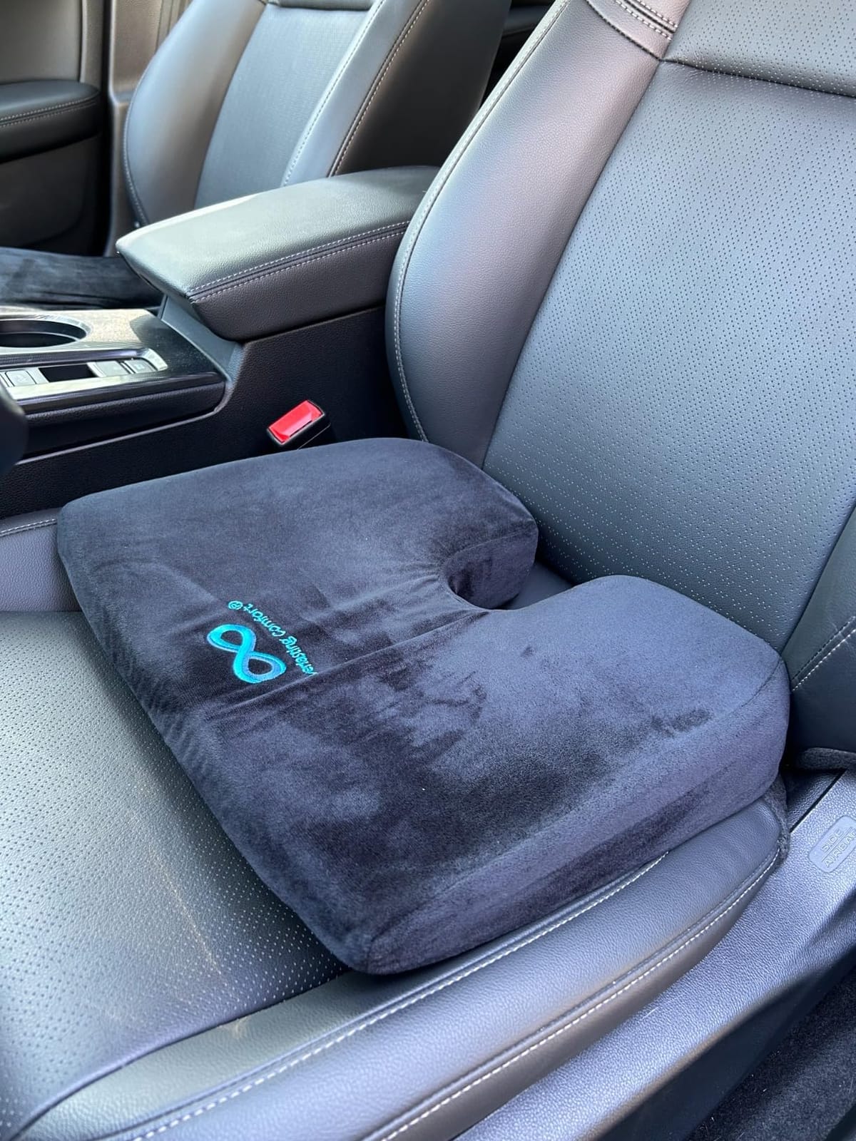 Everlasting Comfort Car Seat Cushion for Driving - Orthopedic Car Cushion for Office, Travel, Gaming Chair Memory Foam Driver Booster for Short People, Non-Slip, Washable Cover, Back & Sciatica Relief customer photo 1