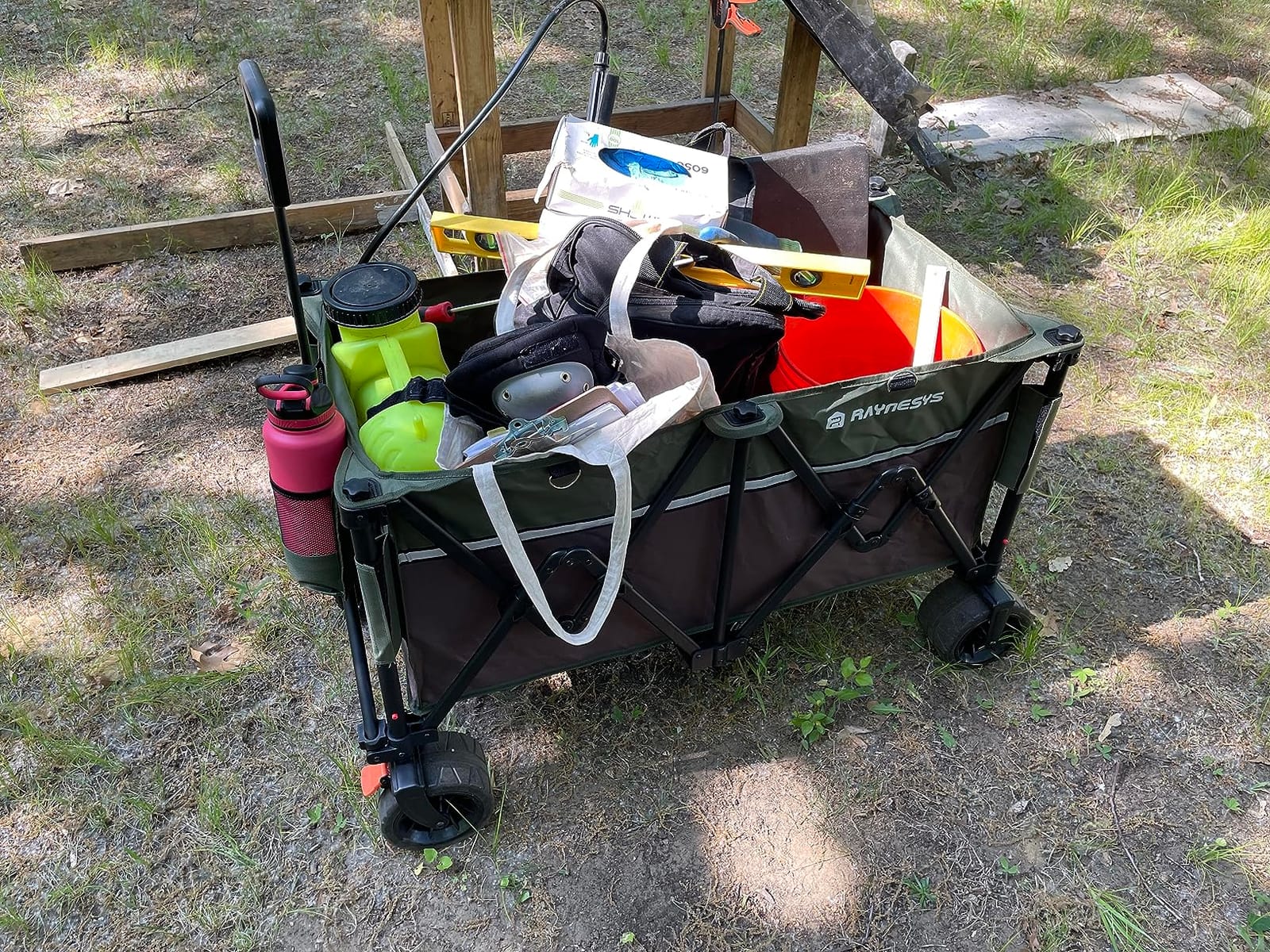 Collapsible Wagon Cart with Wheels, 220LBS for Grocery Shopping Camping | 110L Capacity Wagons Carts Foldable,220LBS Heavy Duty Wagon Carts, Lightweight Portable Utility Cart,All-Terrain Wheels customer photo 2