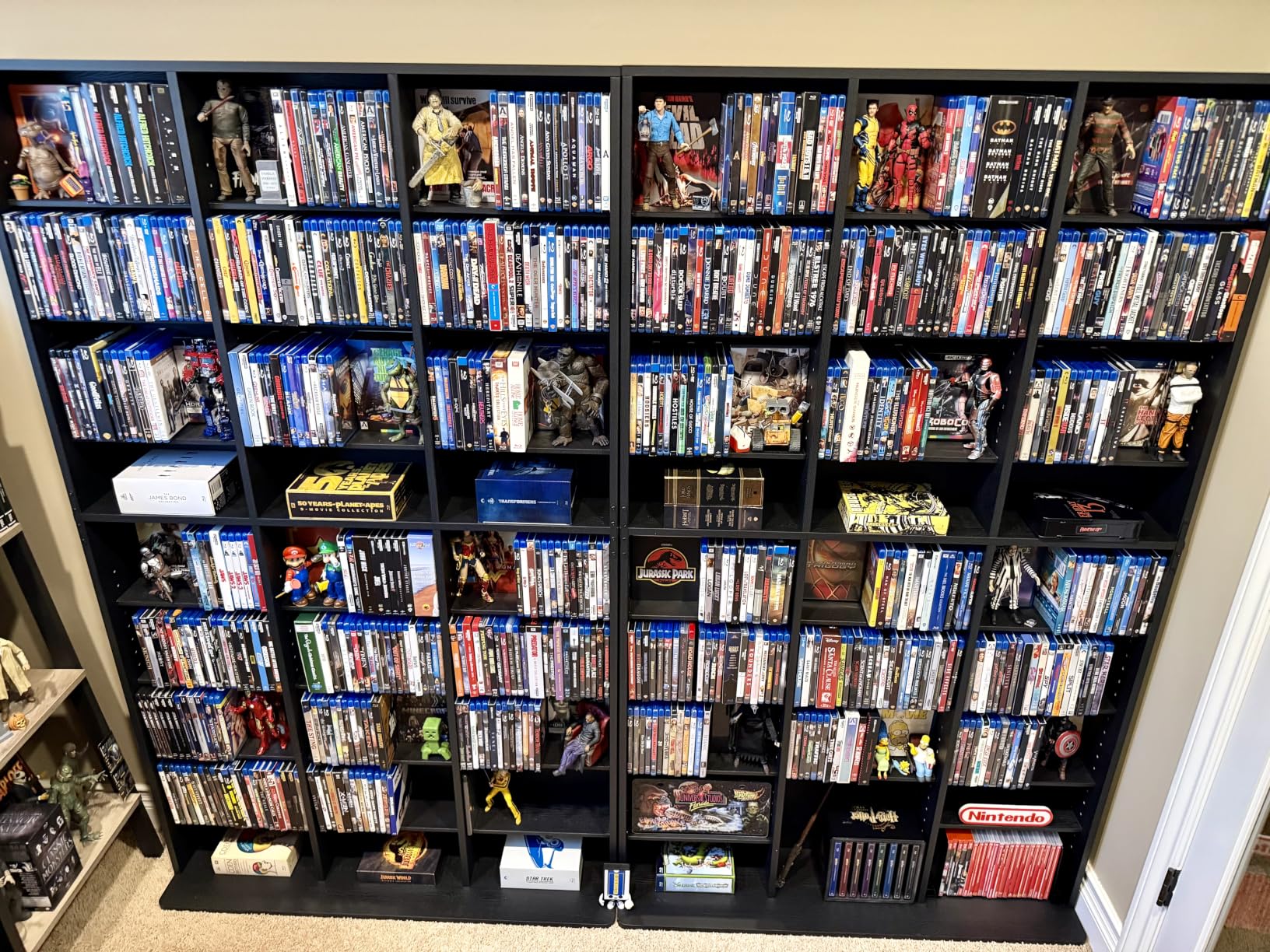 11 Tier Tall Display Cabinet, Walnut Media Storage Cabinet with Adjustable Shelves customer photo 1