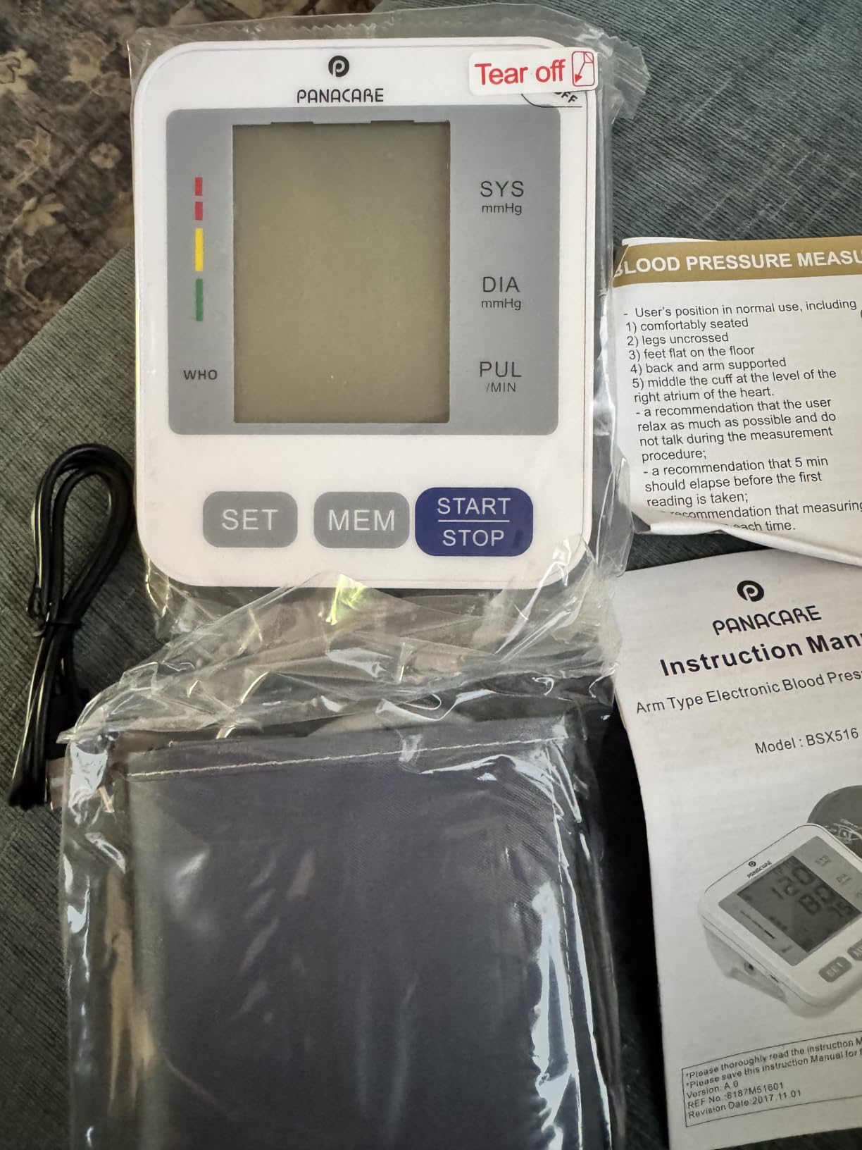 Upper Arm Blood Pressure Monitor for Home Use, Adjustable Cuff (8.7-16.5 inches), Large Backlit Display, White | One-touch, Fits 8.7 to 16.5 in arms, 3.4