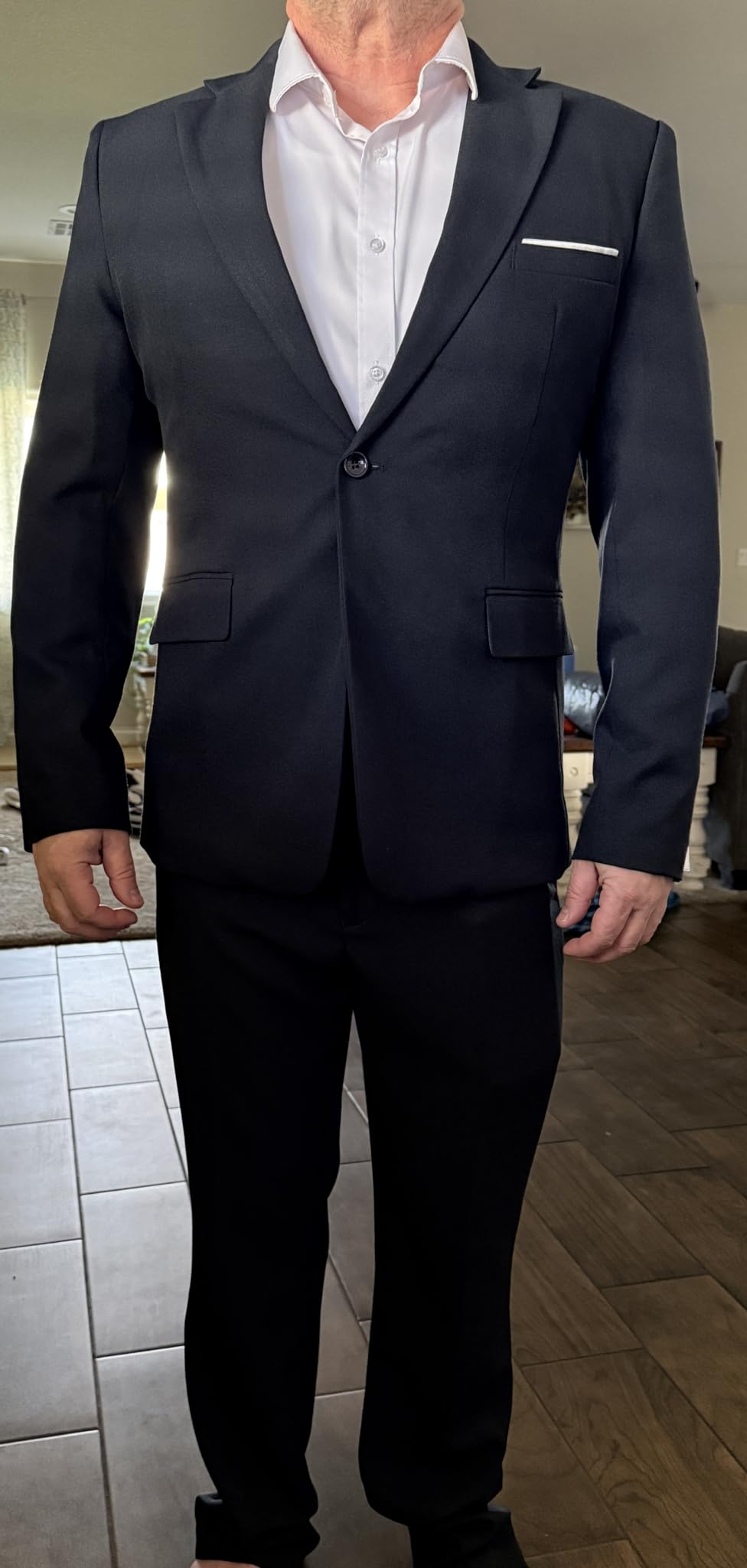 Men's Linen Suit 3 Piece Slim Fit Suits for Men One Button Prom Wedding Party Tuxedo Suit Set Blazer Jacket Pants customer photo 2