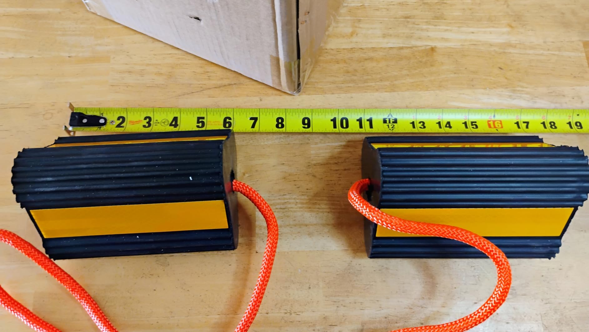 Wheel Chocks for RV Trailer Camper, Truck,Travel Trailer,Car | 2 Pair /4pack RV ,Camper Chock Blocks Rubber Wheel Chocks Heavy Duty Tire Stopper with Rope & Reflective Strips customer photo 2