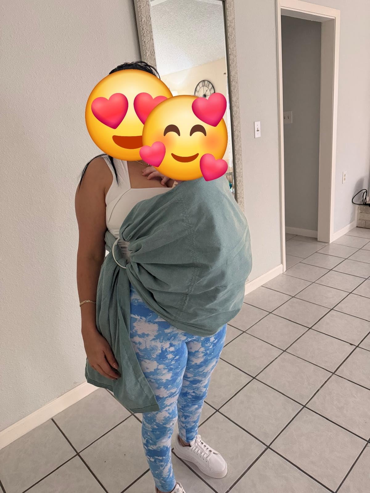 MISSWISDOM Baby Ring Sling Baby Carrier Newborn to Toddler Carrier (7-35 lbs), Baby Sling Carrier, Toddler Sling Carriers, Infant Wraps Carriers, Green customer photo 1