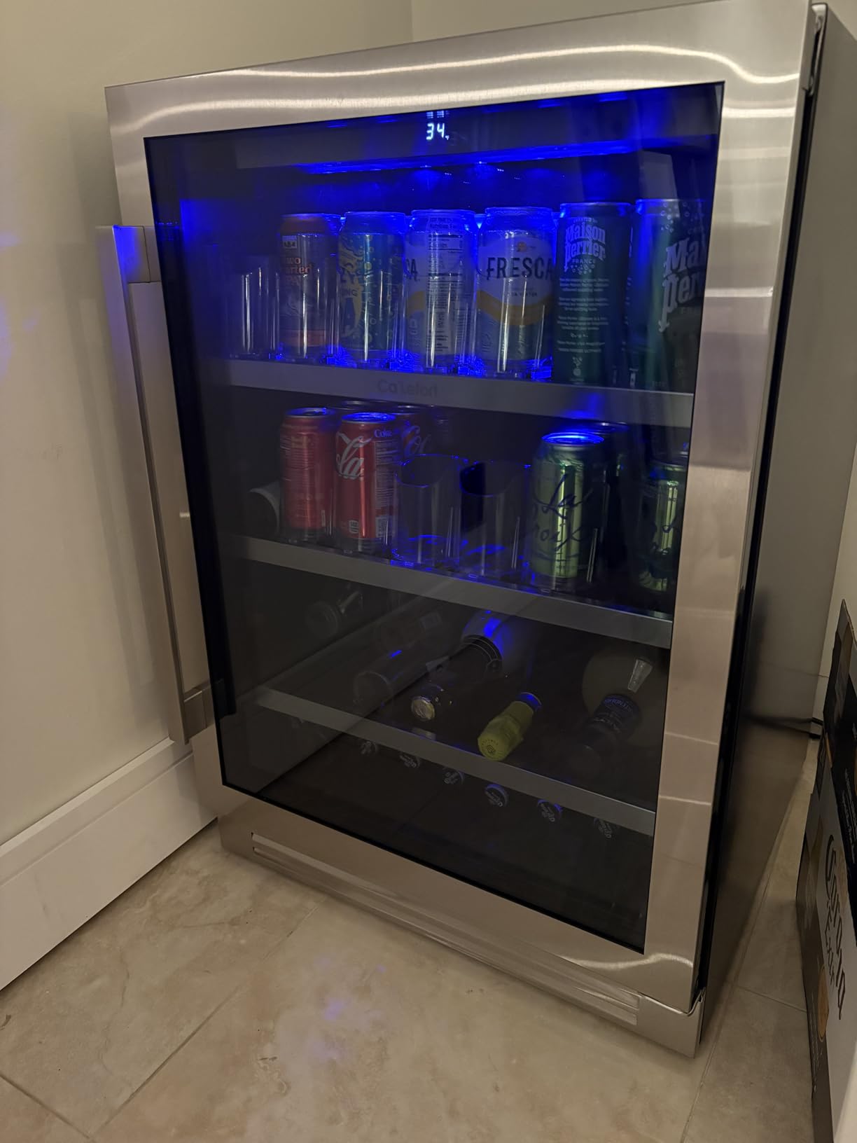 Ca'Lefort 24 inch Beverage Refrigerator, 180 Can Beverage Fridge | Under Counter or Built-in Beverage Cooler with 3-Color LED Light, 34-54F for Kitchen Home Bar, Right-Hinged, 5.65 Cu.Ft customer photo 2