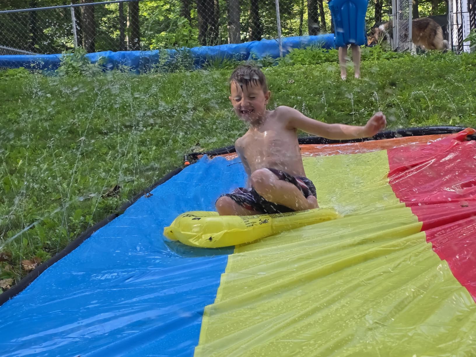 JAMBO 40FT x 7FT XL MEGA Water Slide, 2 Bodyboard Updated Model - Extra Long Extra Wide Slip Splash Slide for Kids, Heavy Duty Backyard Lawn Waterslide, Outdoor Water Toy, Splash Mat Splash Pad customer photo 1