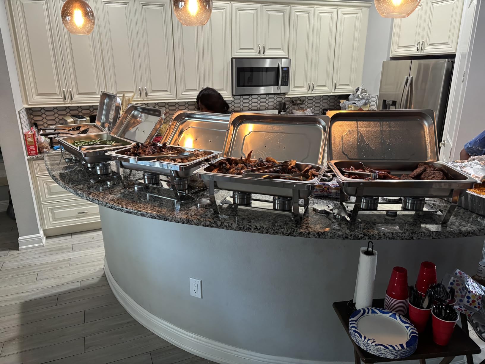 POWERFUEL 4 Pack 11QT Rectangular Chafing Dishes for Buffet with 4 Tongs | Full Size Golden Chafing Dish Set with Stainless Steel Chafing Pan, Food Warmer for Party, Gathering, Wedding, Catering customer photo 1