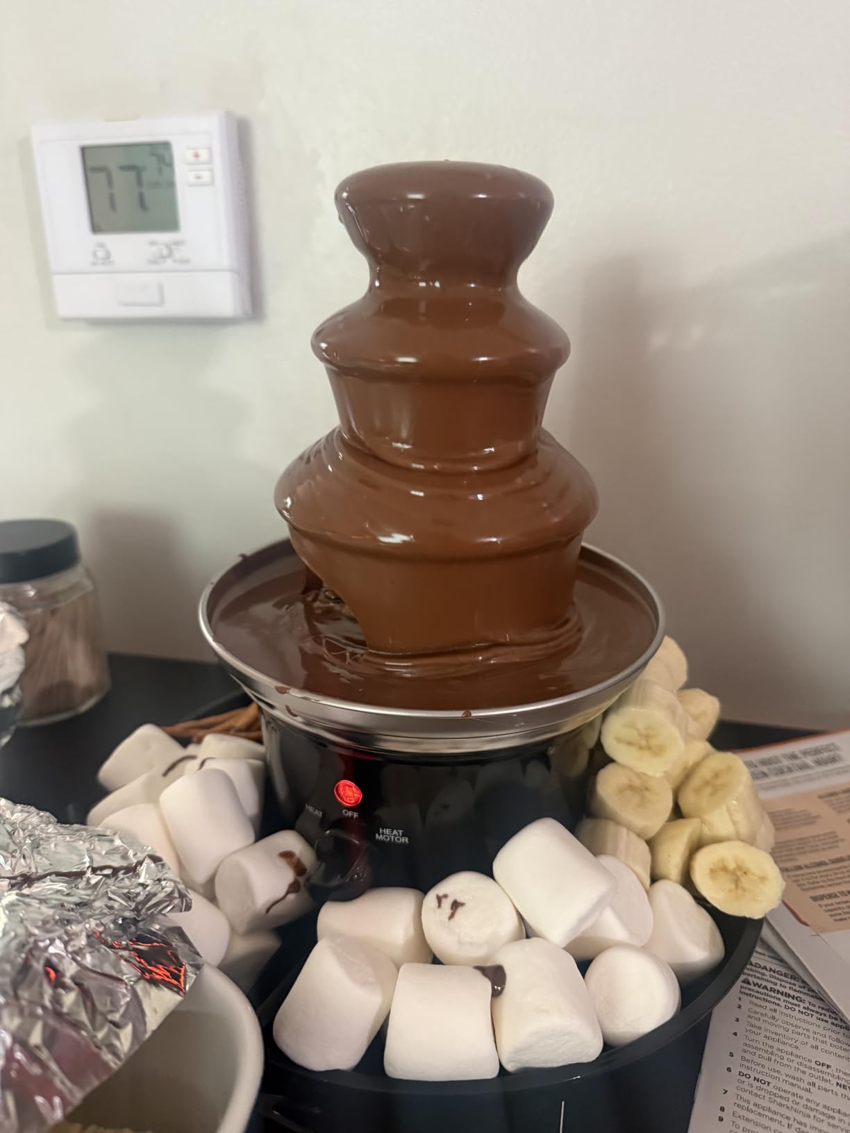 5-Tier Commercial Chocolate Fountain, 7-Pound Capability Hot Chocolate Fondue Tower, 230W Pure Copper Motor, 86-230°F Removable Stainless Steel Layer Tower customer photo 1