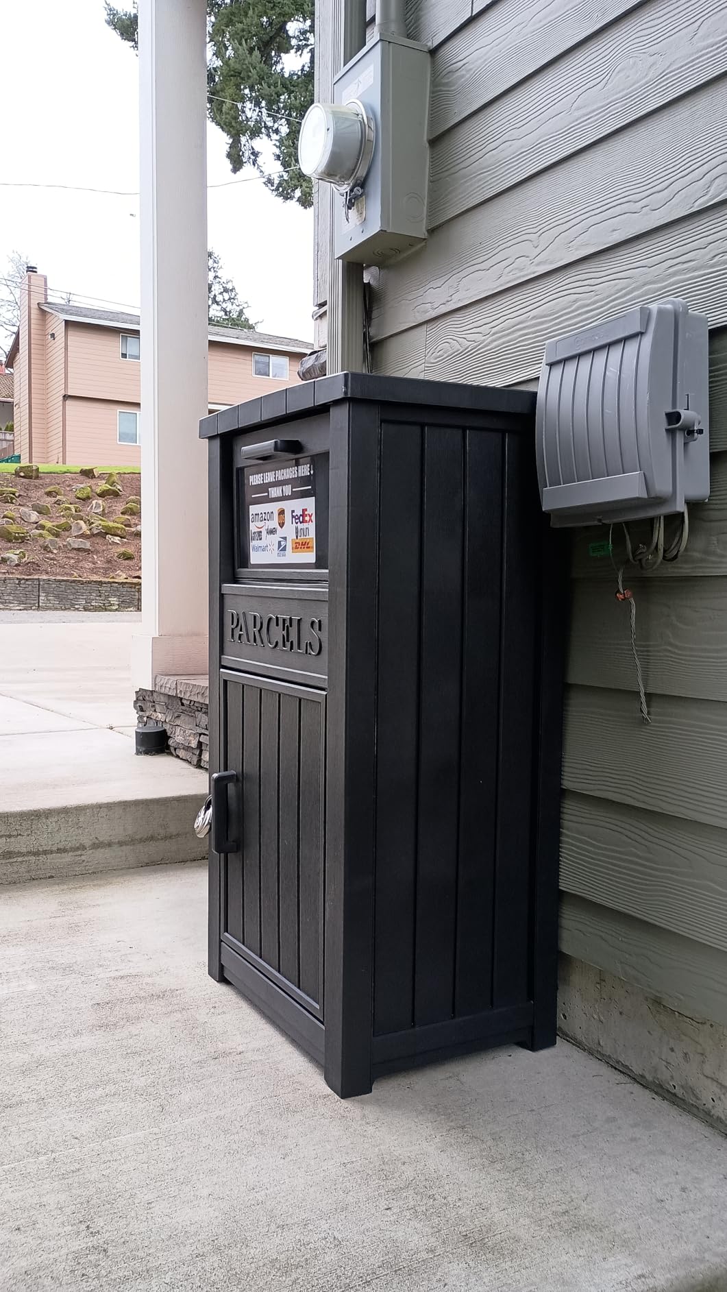 Package Delivery Box for Outside, Parcel Drop Box, Black, 60 Gallon | Large, Lockable & Weatherproof, Anti-Theft, For Porch, Curbside, House Storage customer photo 2